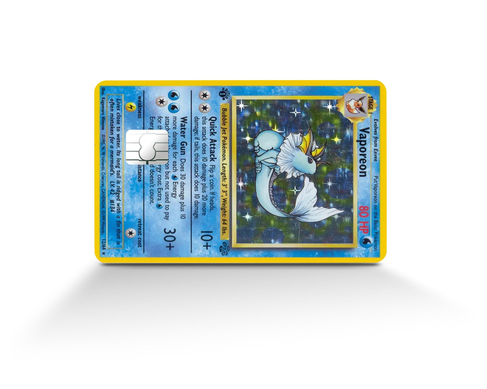 1999 vaporeon pokemon card Vaporeon Pokemon Card Credit Card Credit Card Skin – Anime Town Creations