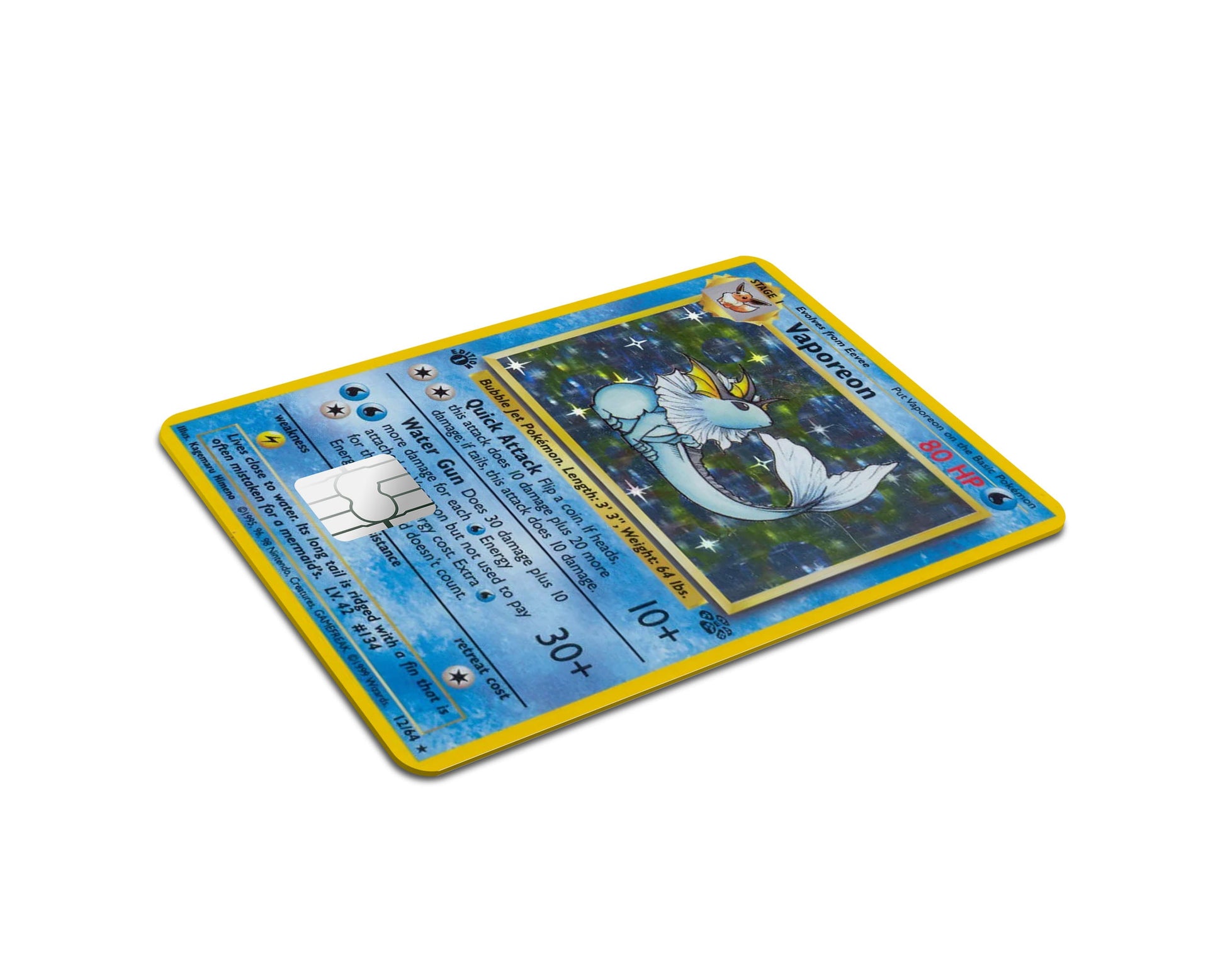 Anime Town Creations Credit Card Vaporeon Pokemon Card Full Skins - Anime Pokemon Credit Card Skin