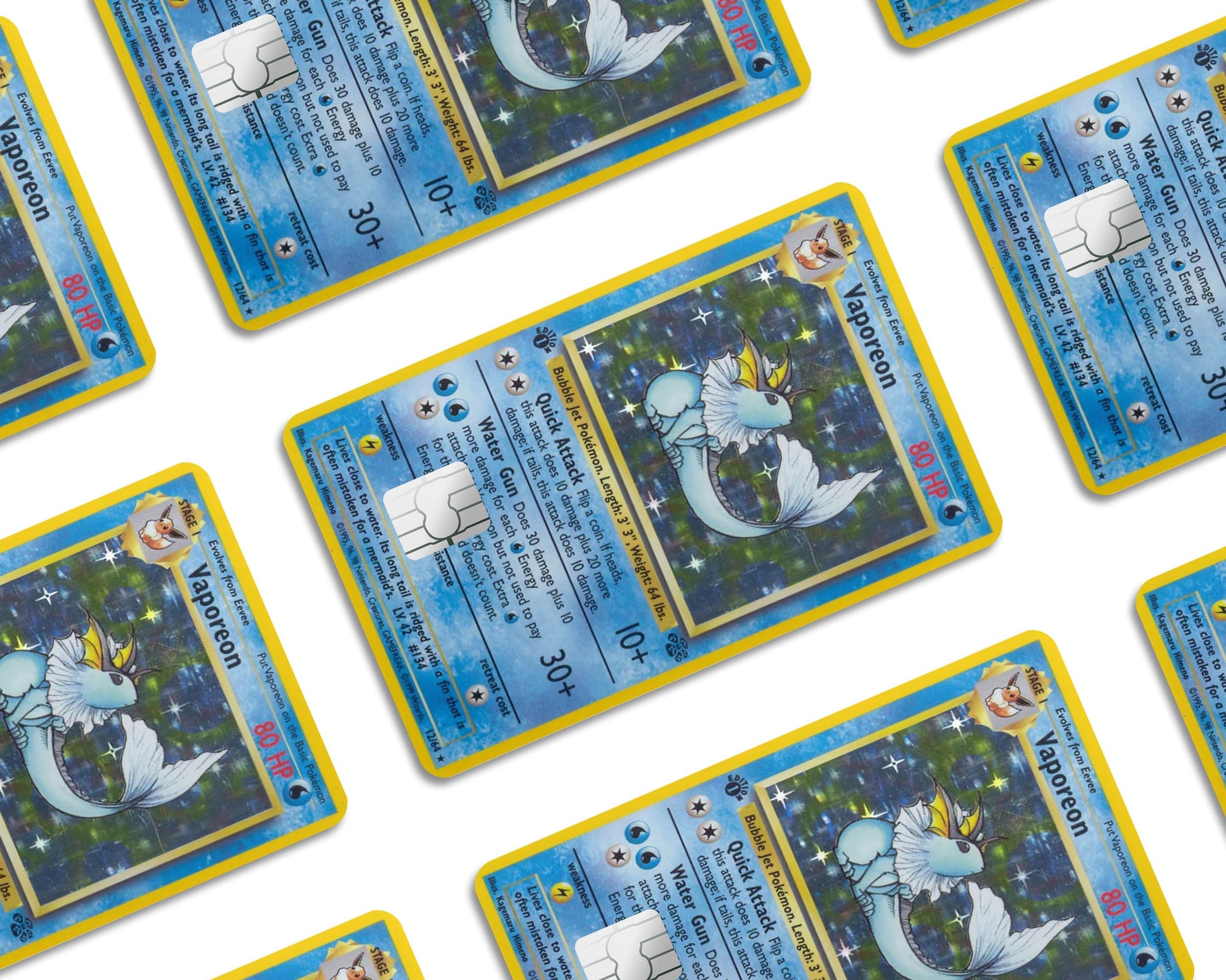 Anime Town Creations Credit Card Vaporeon Pokemon Card Window Skins - Anime Pokemon Credit Card Skin