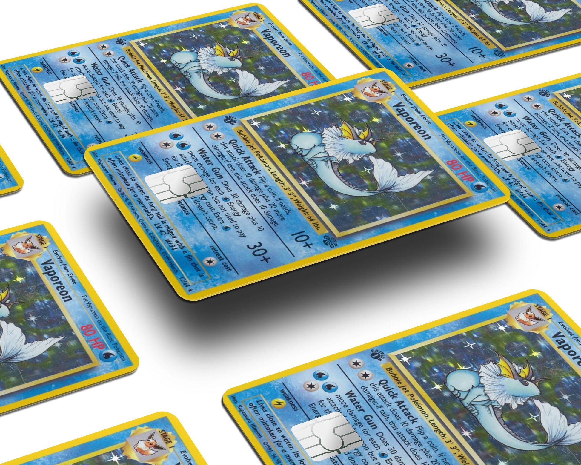 Anime Town Creations Credit Card Vaporeon Pokemon Card Window Skins - Anime Pokemon Credit Card Skin