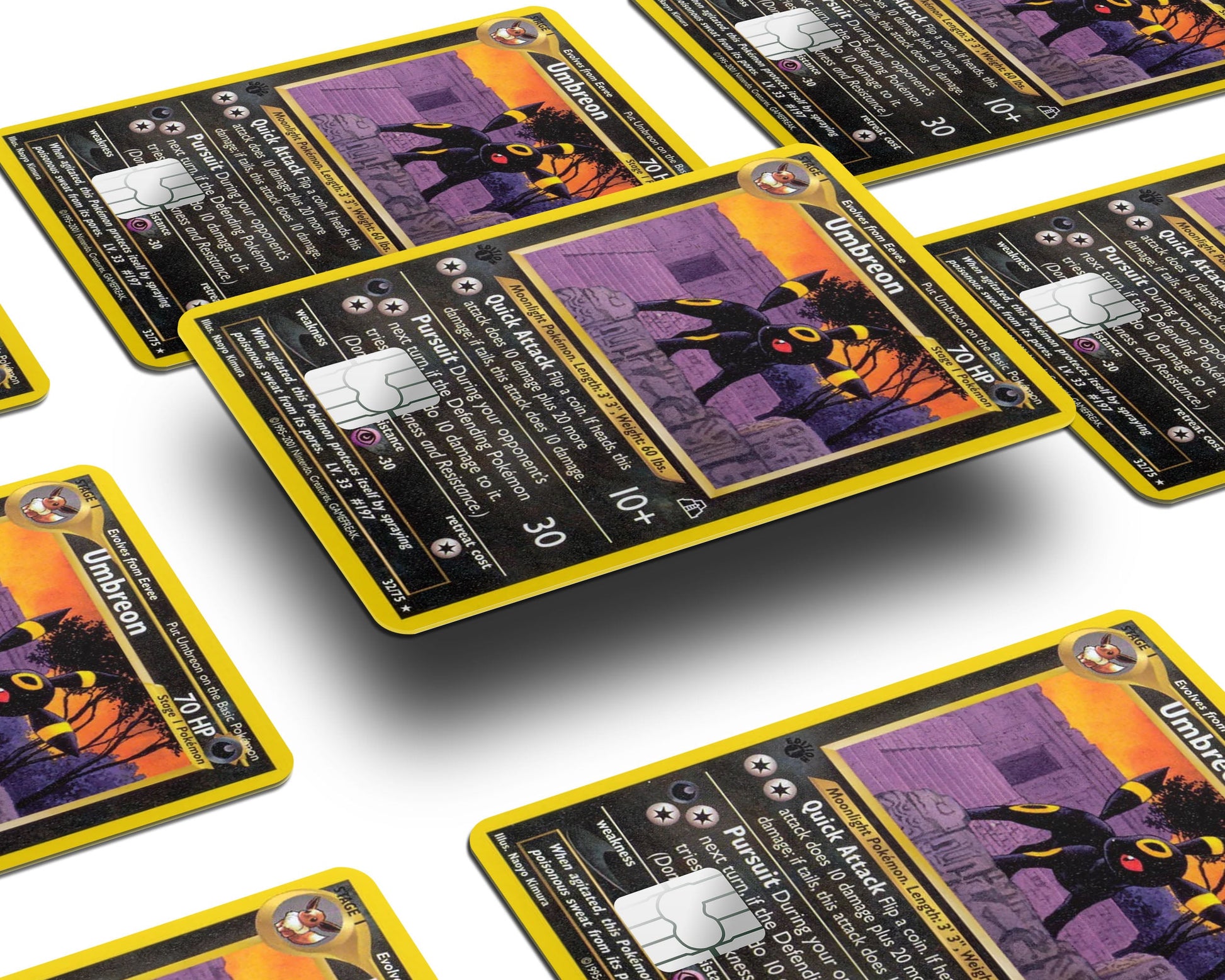 Anime Town Creations Credit Card Umbreon Pokemon Card Window Skins - Anime Pokemon Credit Card Skin