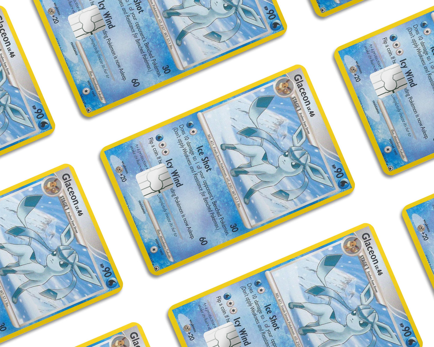 Anime Town Creations Credit Card Glaceon Pokemon Card Window Skins - Anime Pokemon Credit Card Skin