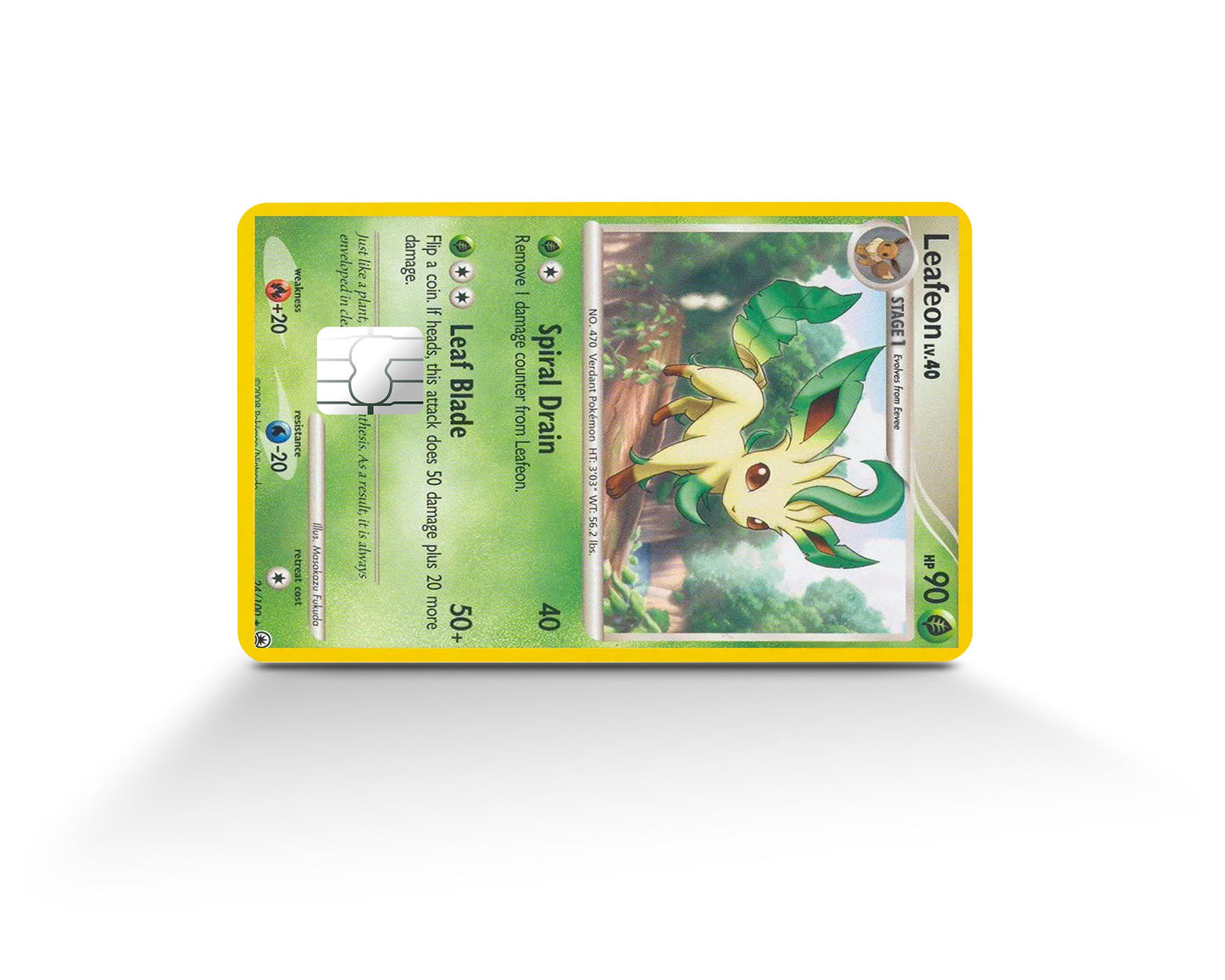 Anime Town Creations Credit Card Leafeon Pokemon Card Full Skins - Anime Pokemon Credit Card Skin