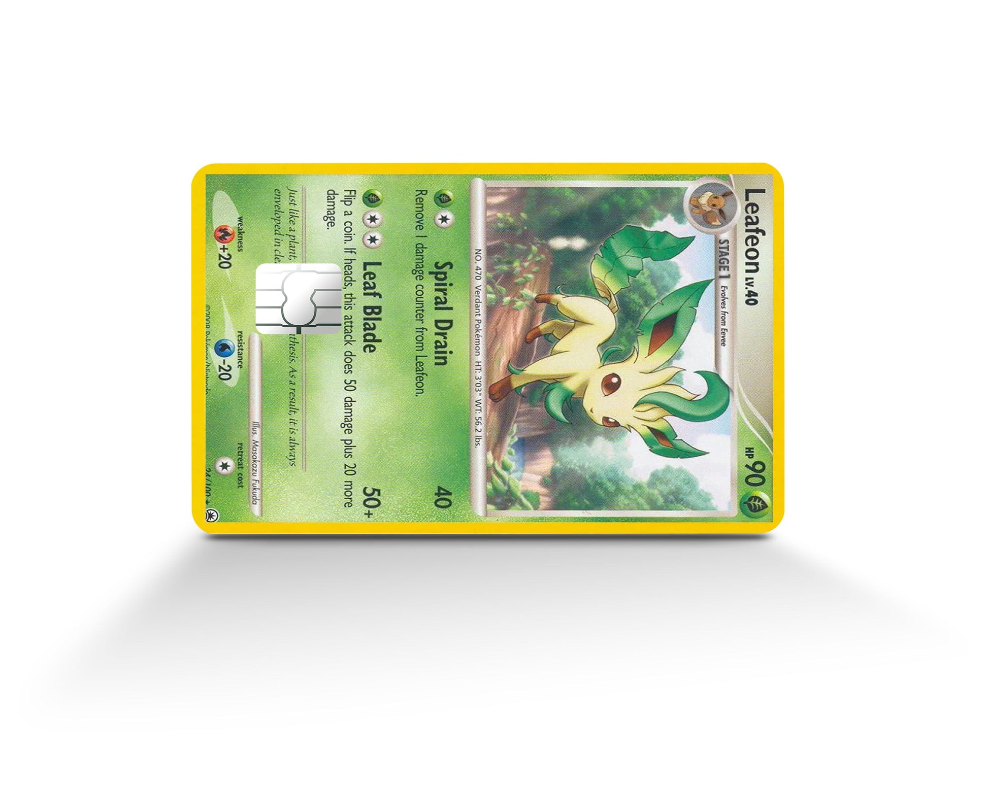 Anime Town Creations Credit Card Leafeon Pokemon Card Full Skins - Anime Pokemon Credit Card Skin