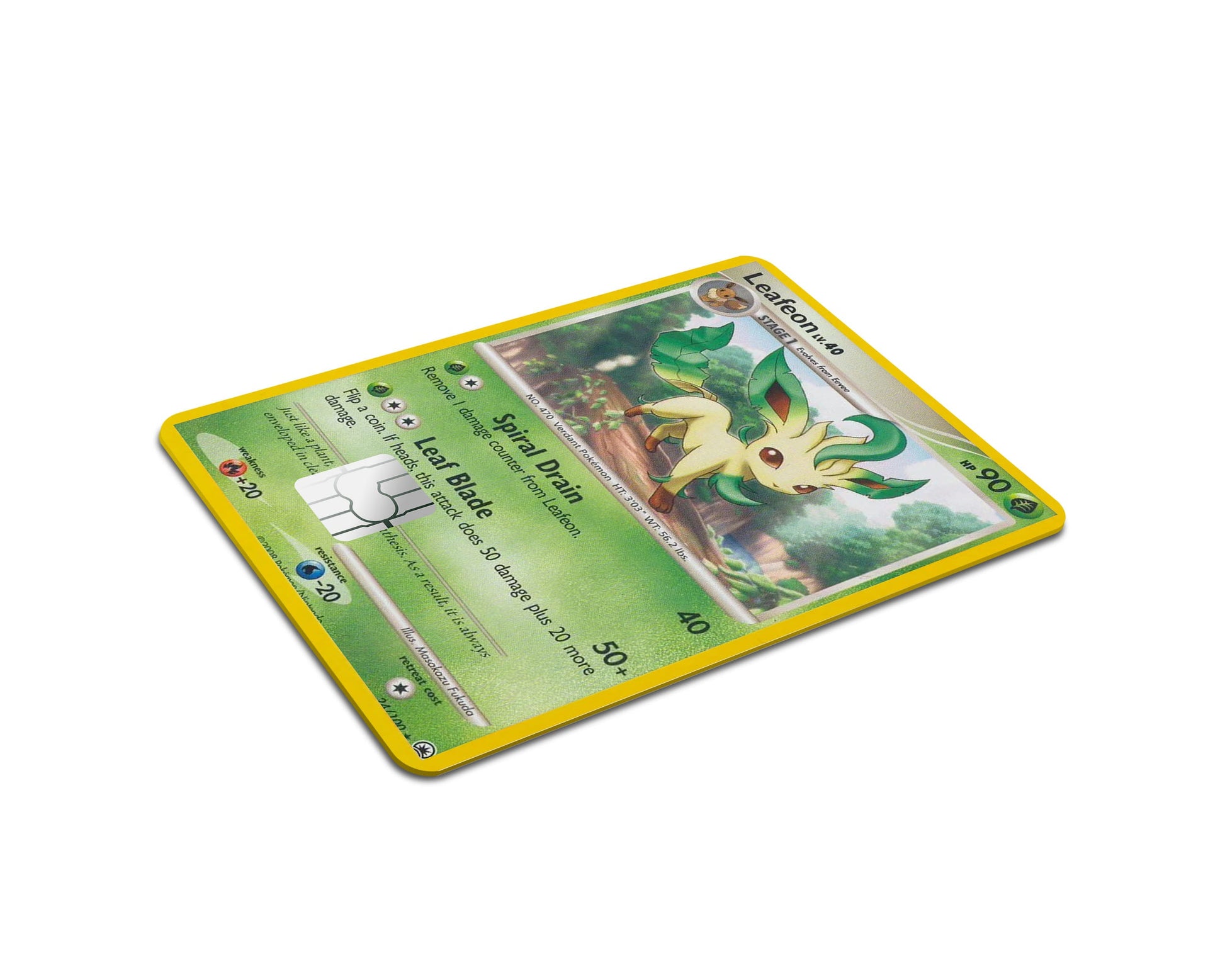 Anime Town Creations Credit Card Leafeon Pokemon Card Full Skins - Anime Pokemon Credit Card Skin