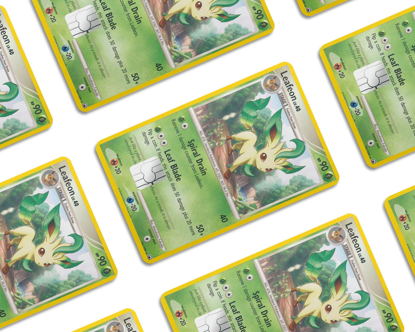 Anime Town Creations Credit Card Leafeon Pokemon Card Window Skins - Anime Pokemon Credit Card Skin