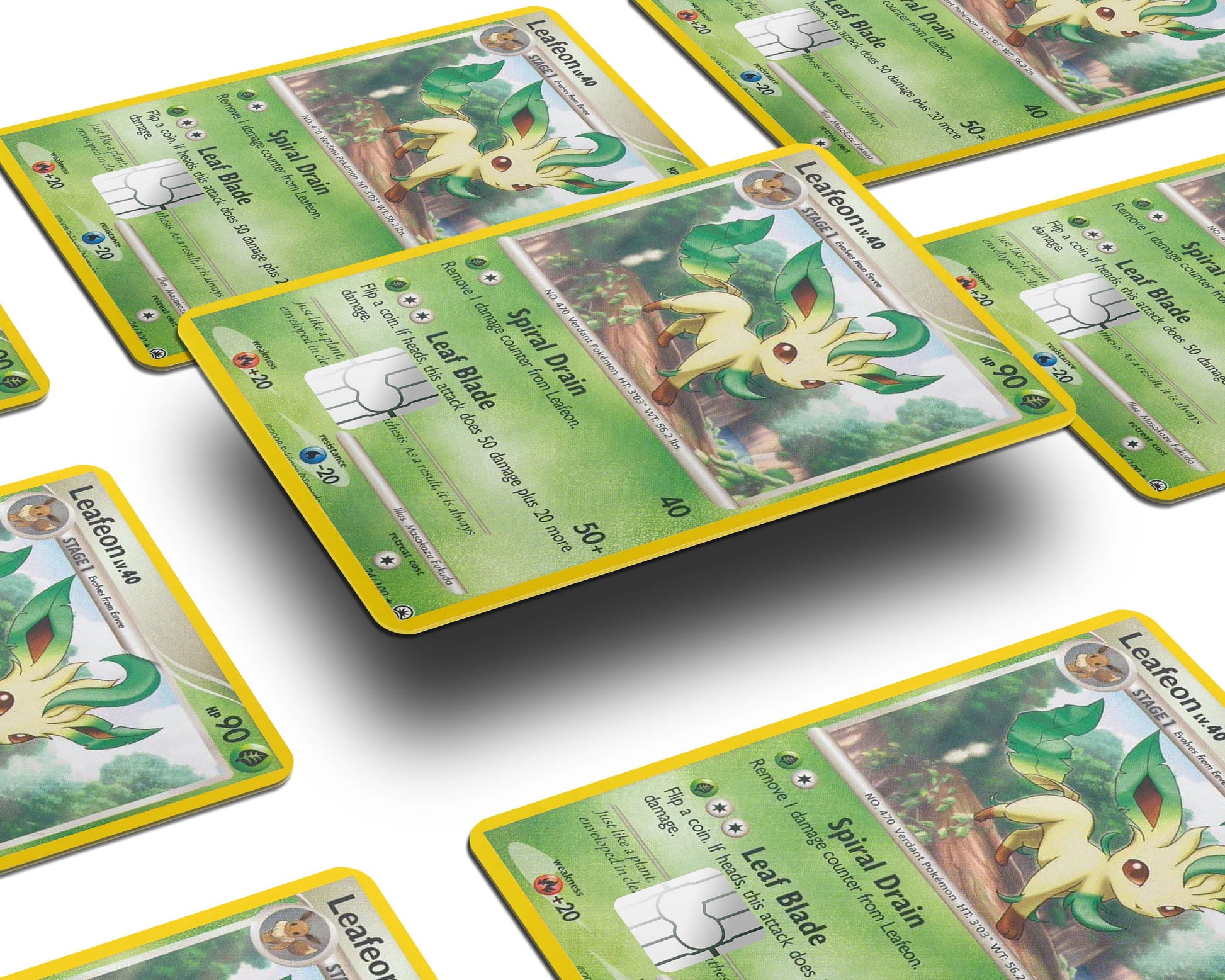 Anime Town Creations Credit Card Leafeon Pokemon Card Window Skins - Anime Pokemon Credit Card Skin