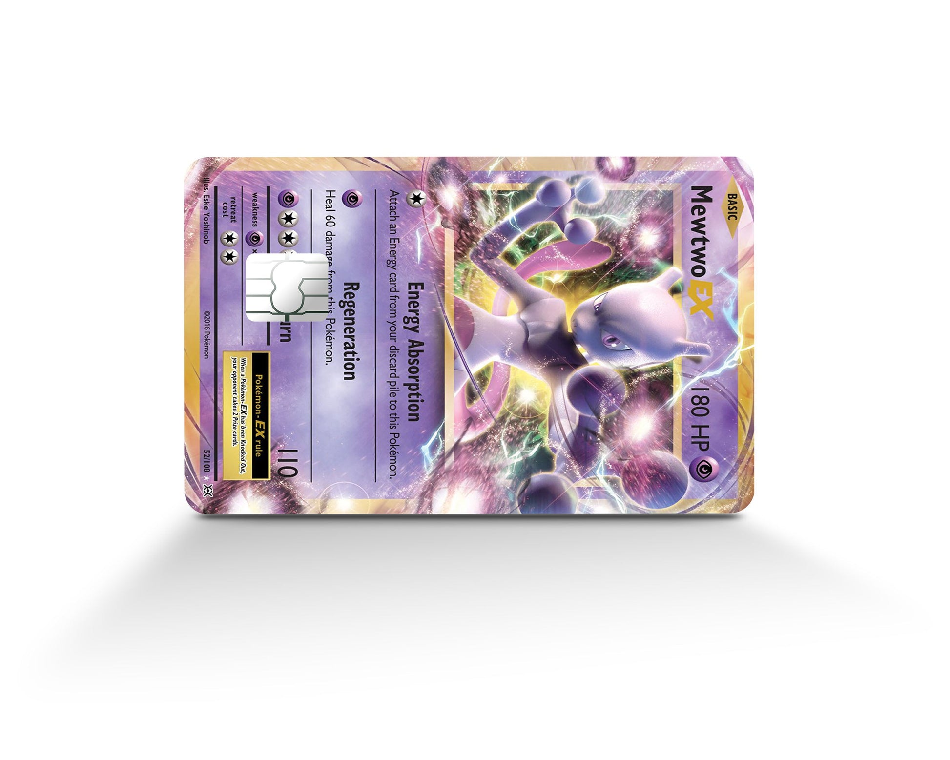 Anime Town Creations Credit Card Mewtwo EX Pokemon Card Full Skins - Anime Pokemon Credit Card Skin