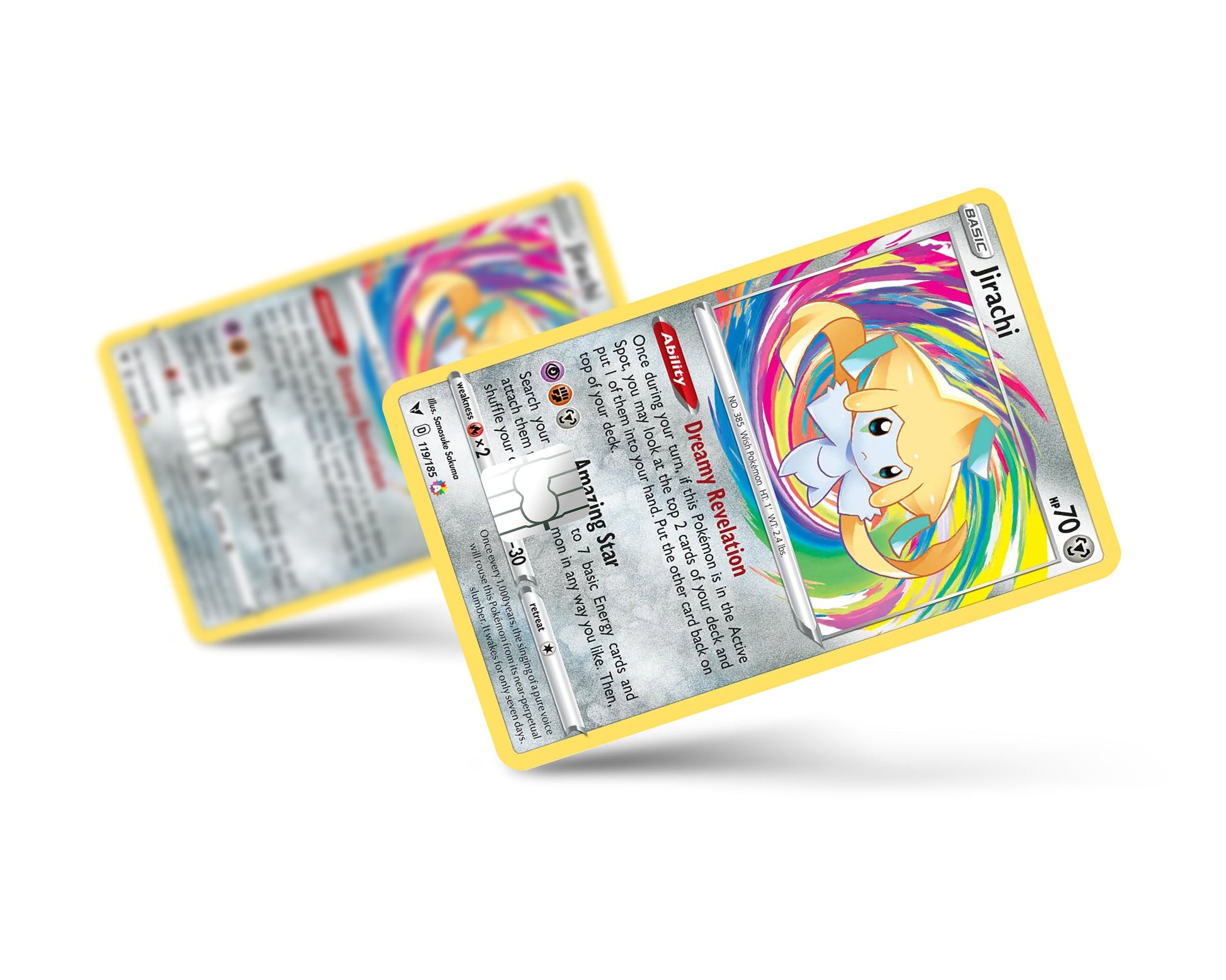 Anime Town Creations Credit Card Jirachi Pokemon Card Full Skins - Anime Pokemon Credit Card Skin