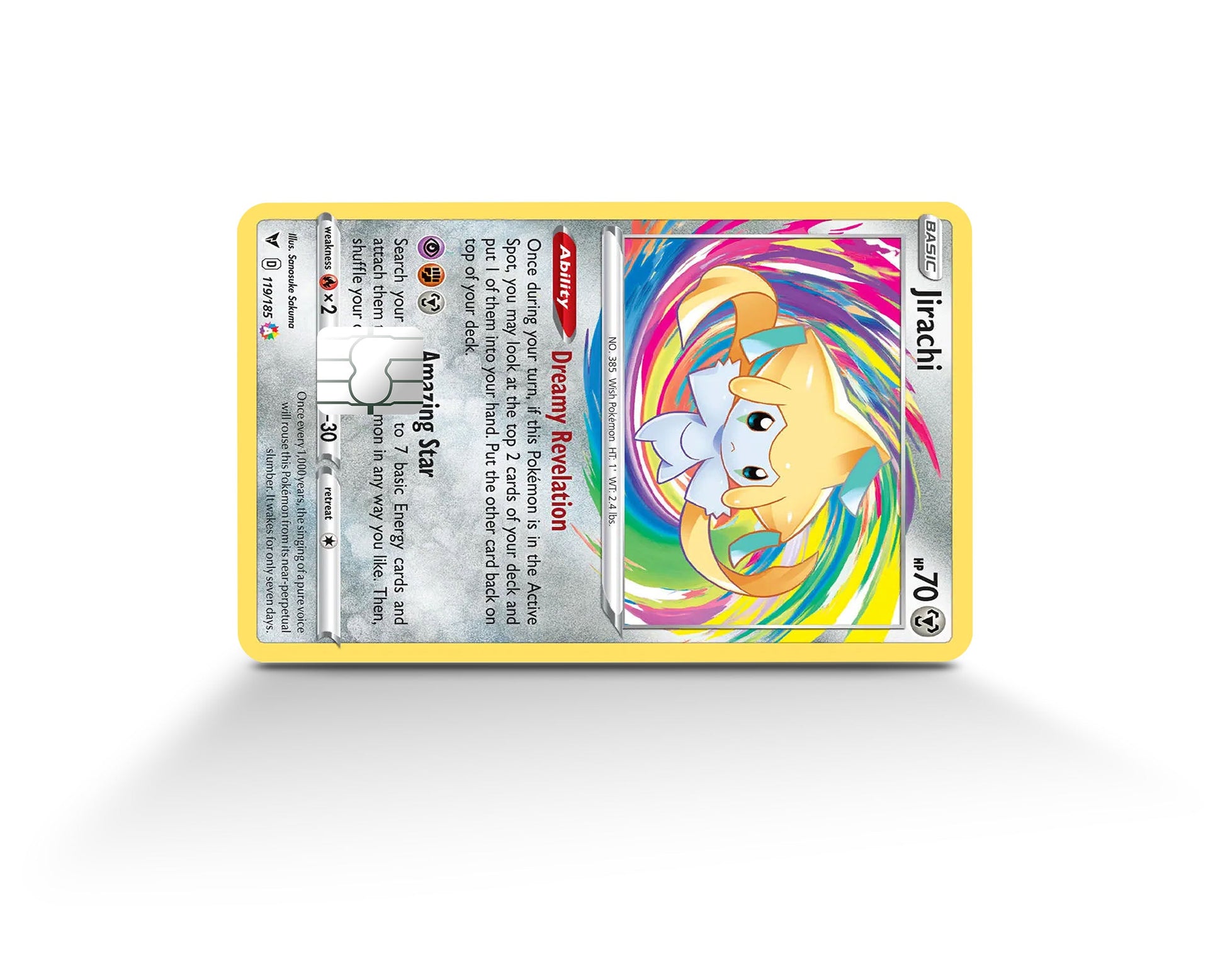 Anime Town Creations Credit Card Jirachi Pokemon Card Full Skins - Anime Pokemon Credit Card Skin