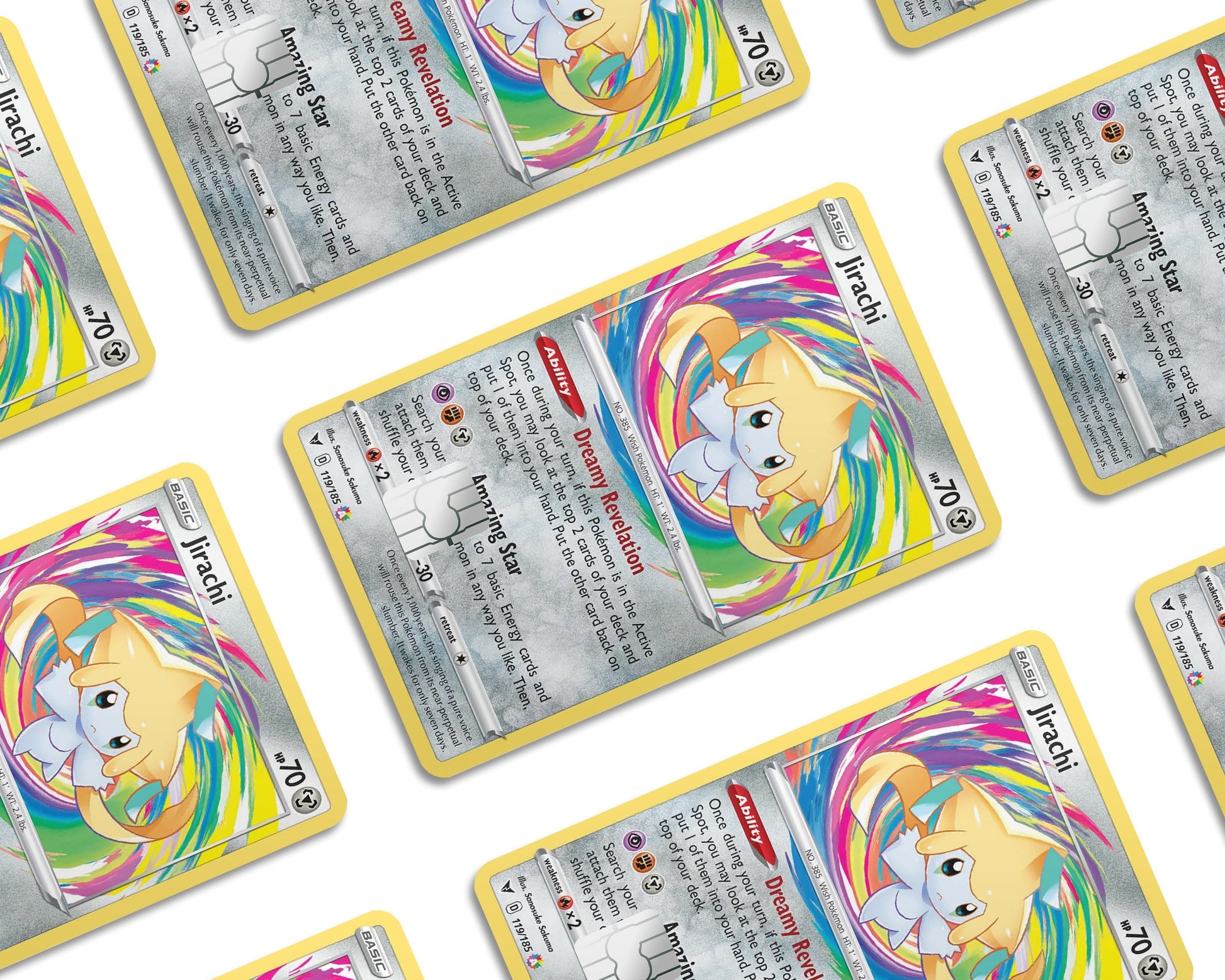 Anime Town Creations Credit Card Jirachi Pokemon Card Window Skins - Anime Pokemon Credit Card Skin