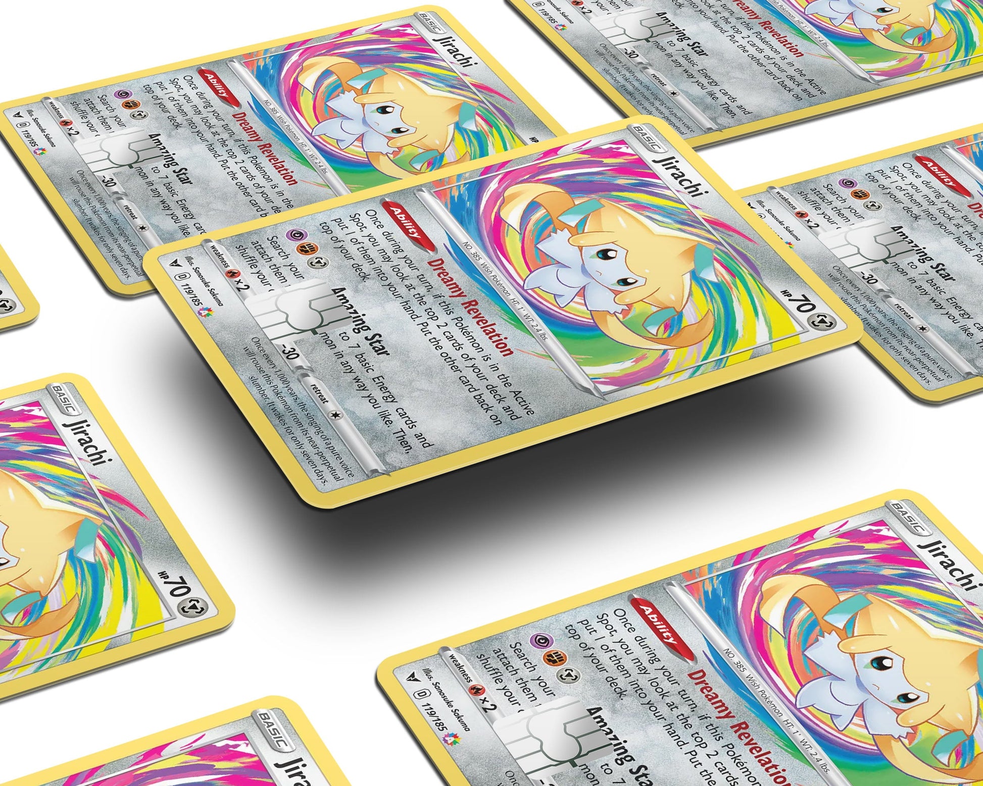 Anime Town Creations Credit Card Jirachi Pokemon Card Window Skins - Anime Pokemon Credit Card Skin