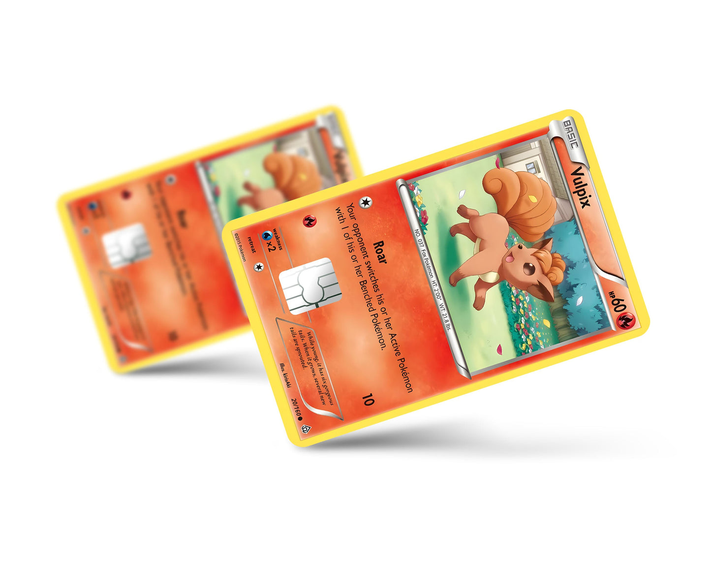 Anime Town Creations Credit Card Cute Vulpix Pokemon Card Full Skins - Anime Pokemon Credit Card Skin