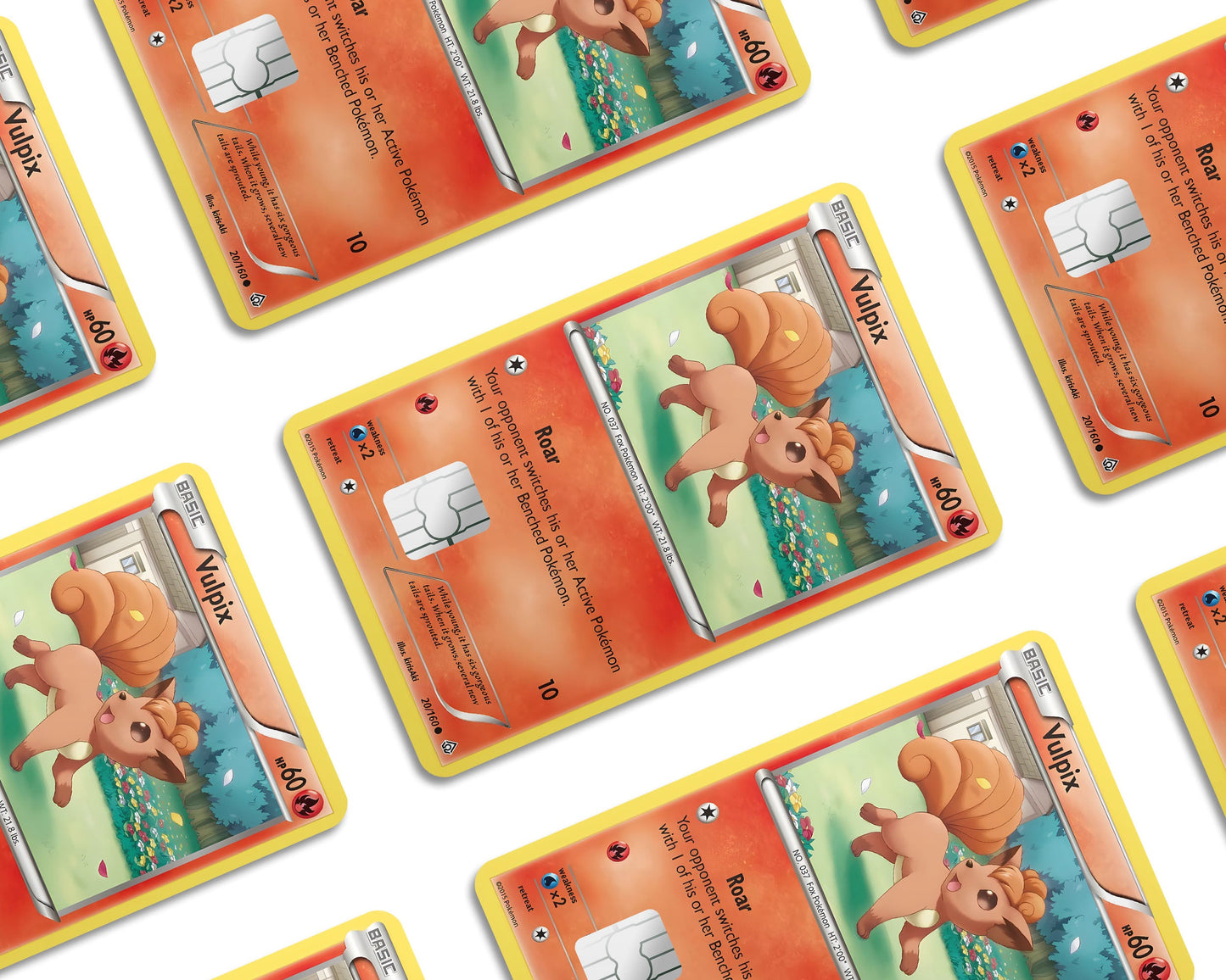 Anime Town Creations Credit Card Cute Vulpix Pokemon Card Window Skins - Anime Pokemon Credit Card Skin