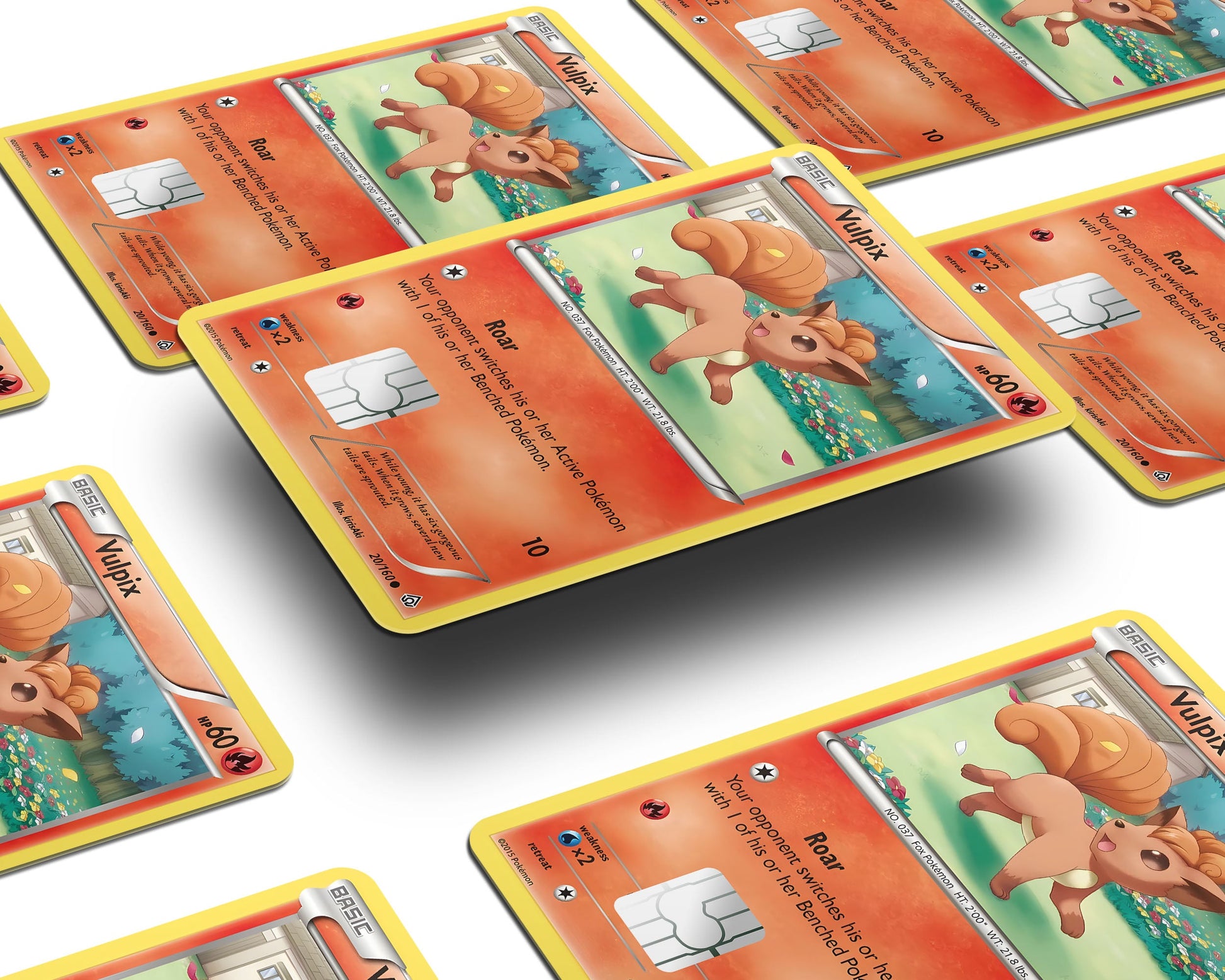 Anime Town Creations Credit Card Cute Vulpix Pokemon Card Window Skins - Anime Pokemon Credit Card Skin