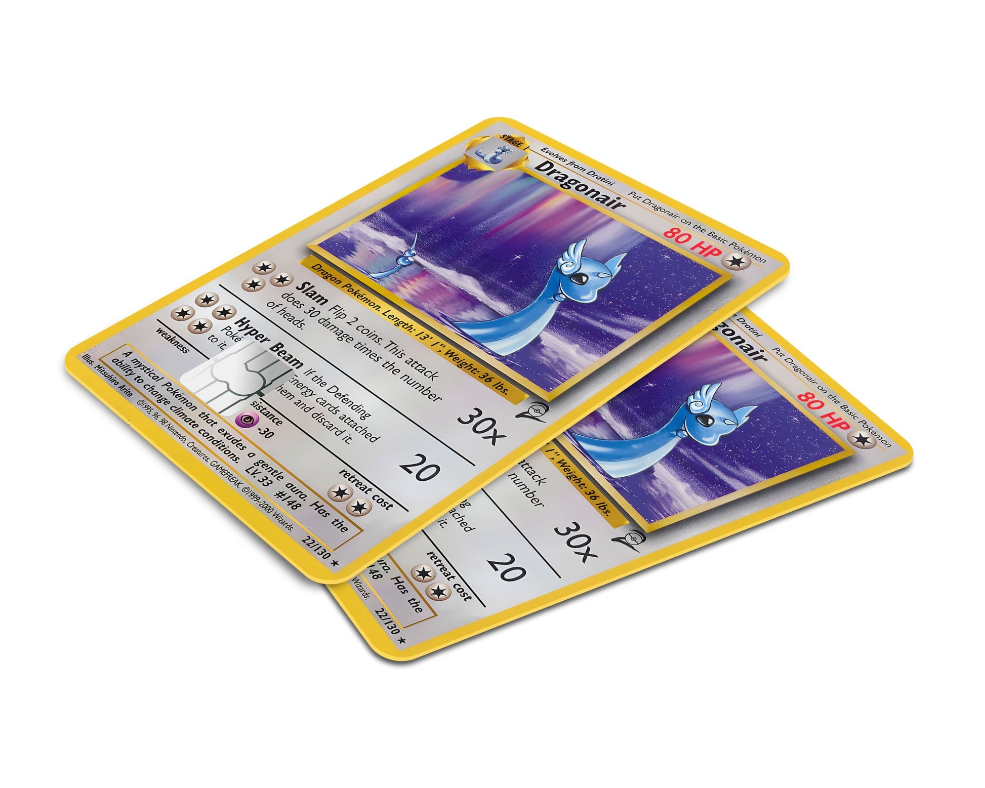 Anime Town Creations Credit Card Dragonair Pokemon Card Window Skins - Anime Pokemon Credit Card Skin