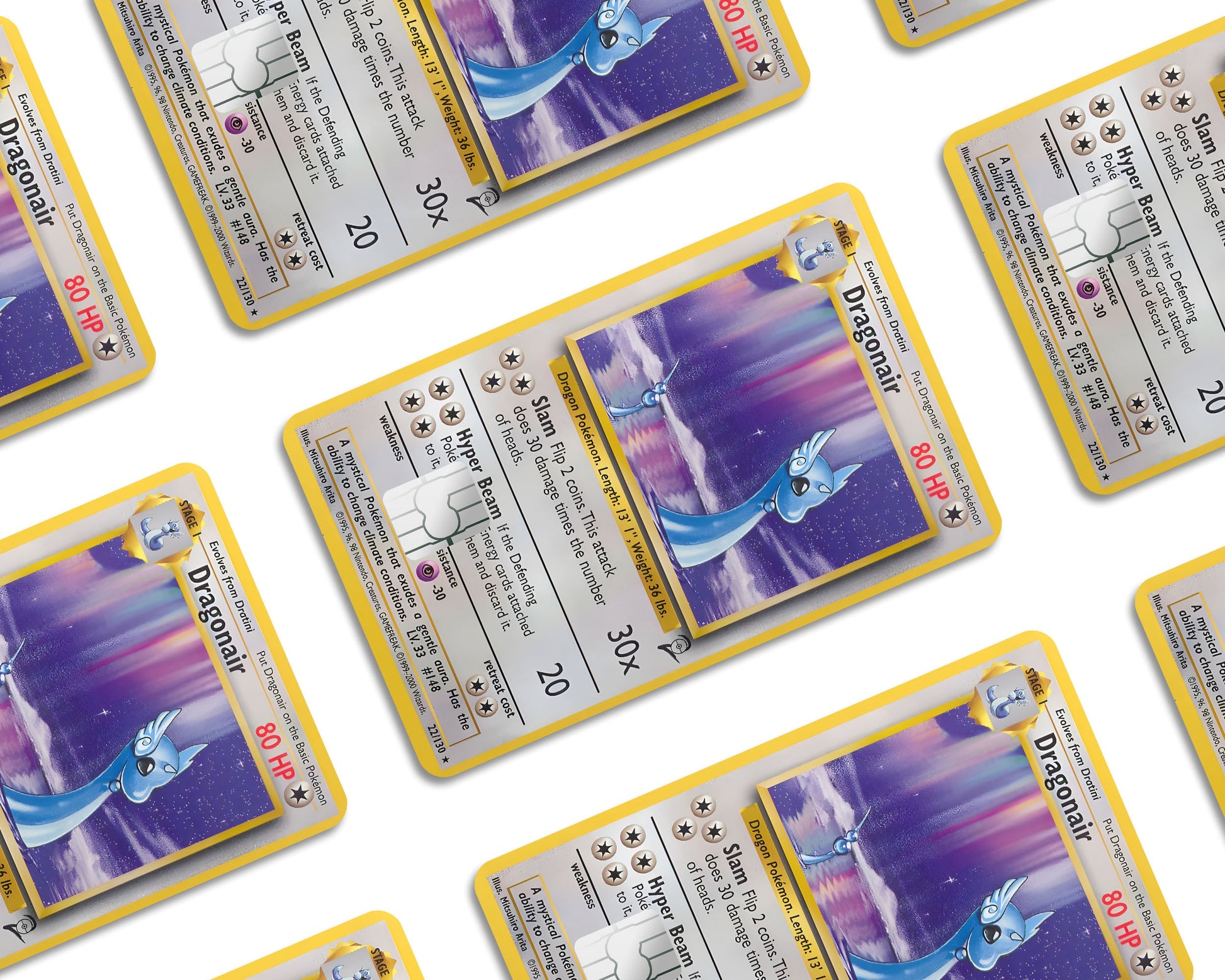 Anime Town Creations Credit Card Dragonair Pokemon Card Window Skins - Anime Pokemon Credit Card Skin