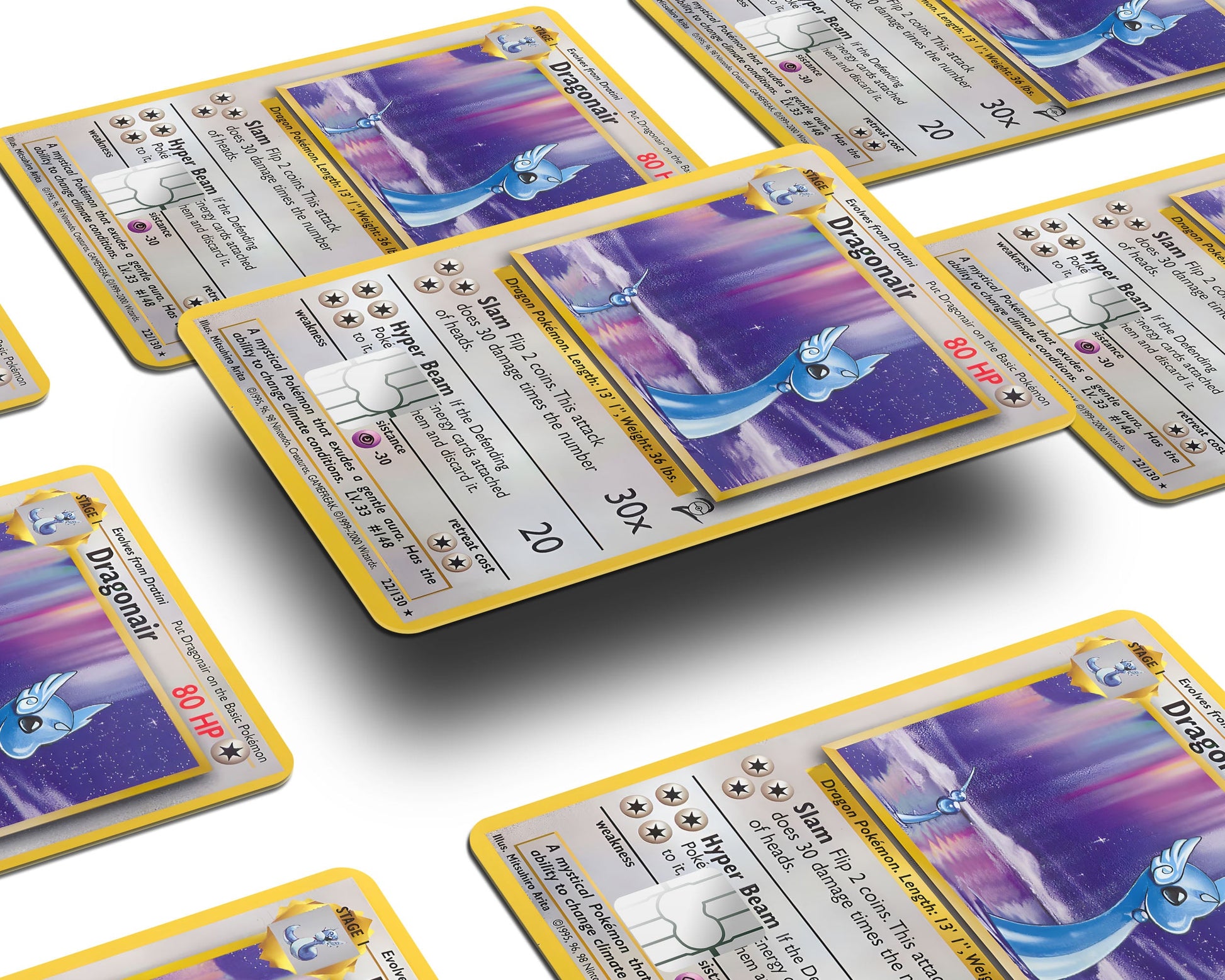 Anime Town Creations Credit Card Dragonair Pokemon Card Window Skins - Anime Pokemon Credit Card Skin