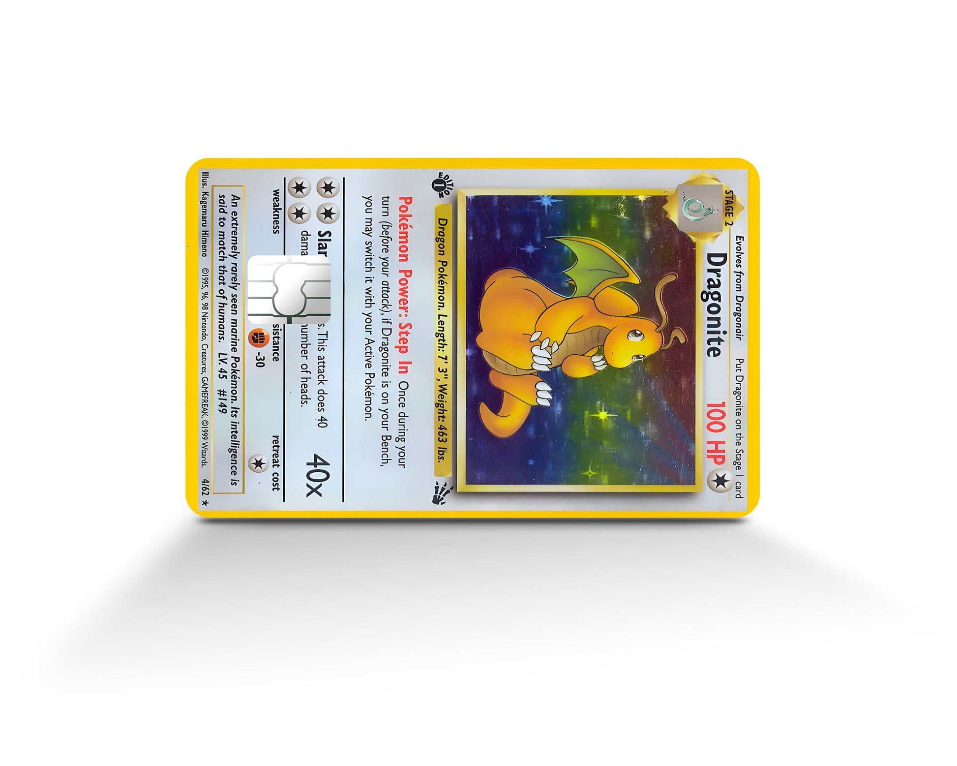 Anime Town Creations Credit Card Dragonite Pokemon Card Full Skins - Anime Pokemon Credit Card Skin