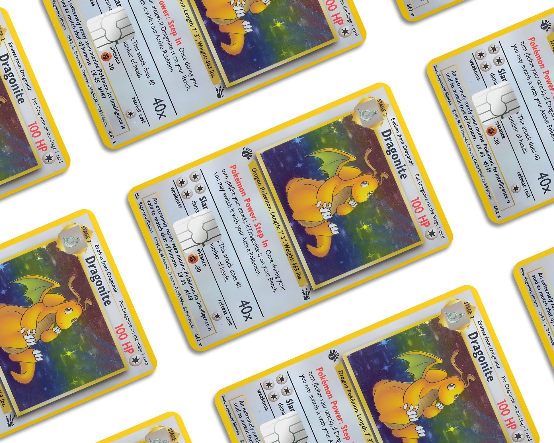 Anime Town Creations Credit Card Dragonite Pokemon Card Window Skins - Anime Pokemon Credit Card Skin