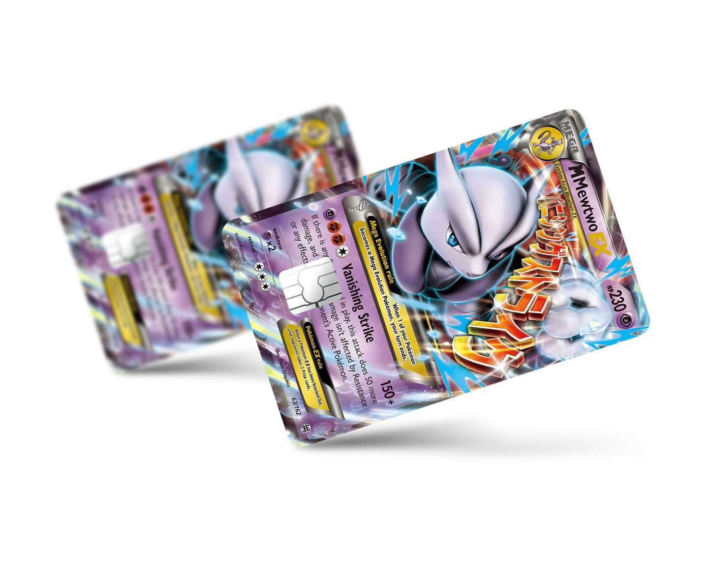 Anime Town Creations Credit Card Mega Mewtwo X Pokemon Card Full Skins - Anime Pokemon Credit Card Skin