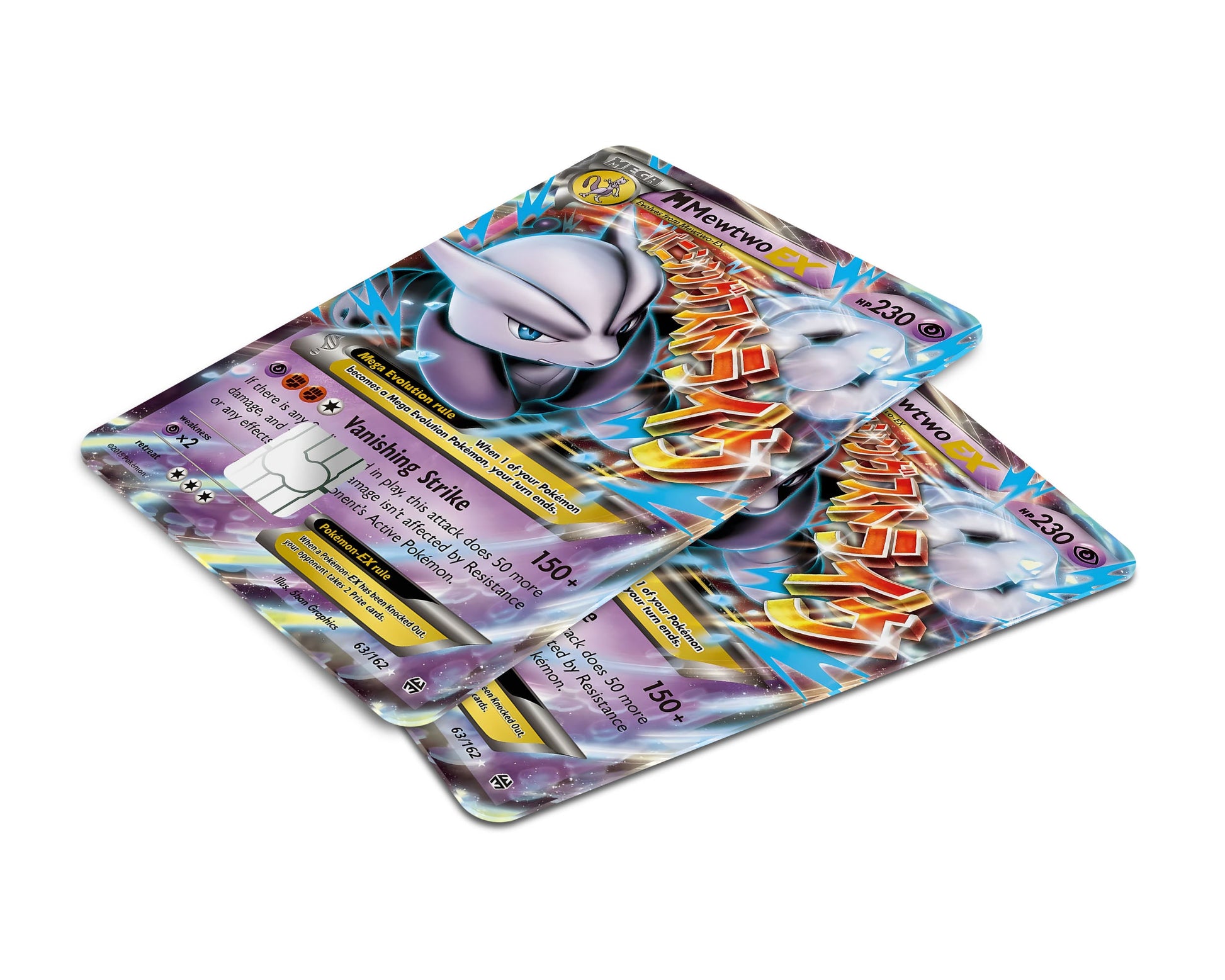 Anime Town Creations Credit Card Mega Mewtwo X Pokemon Card Window Skins - Anime Pokemon Credit Card Skin