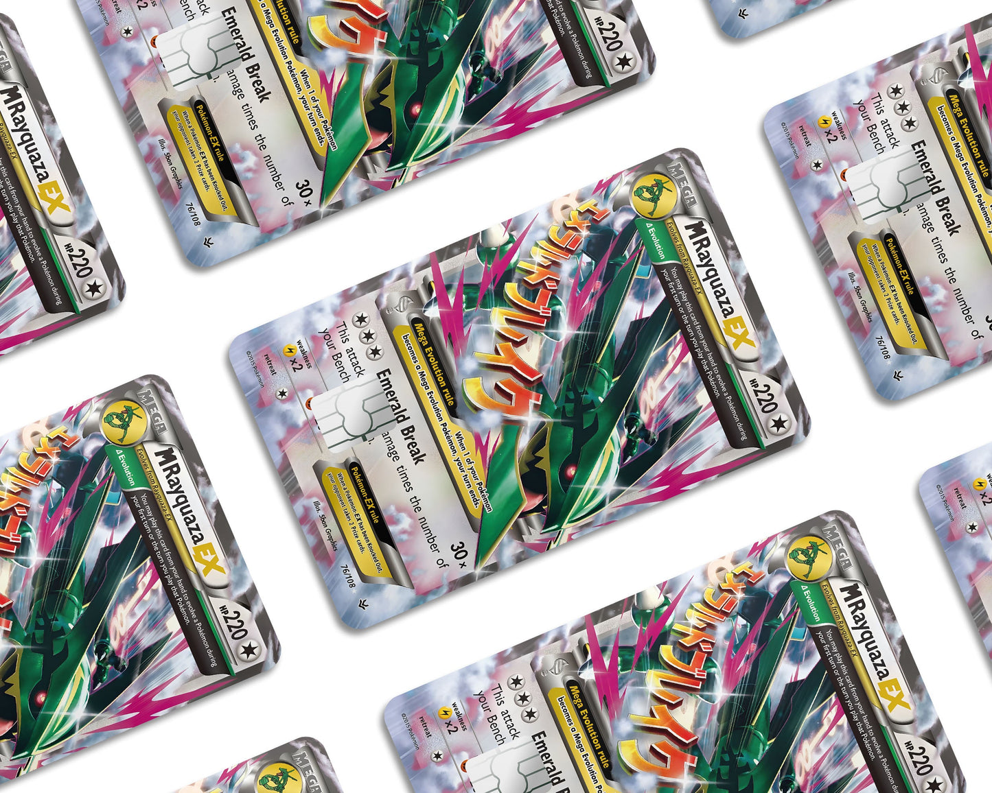 Anime Town Creations Credit Card Mega Rayquaza Pokemon Card Window Skins - Anime Pokemon Credit Card Skin