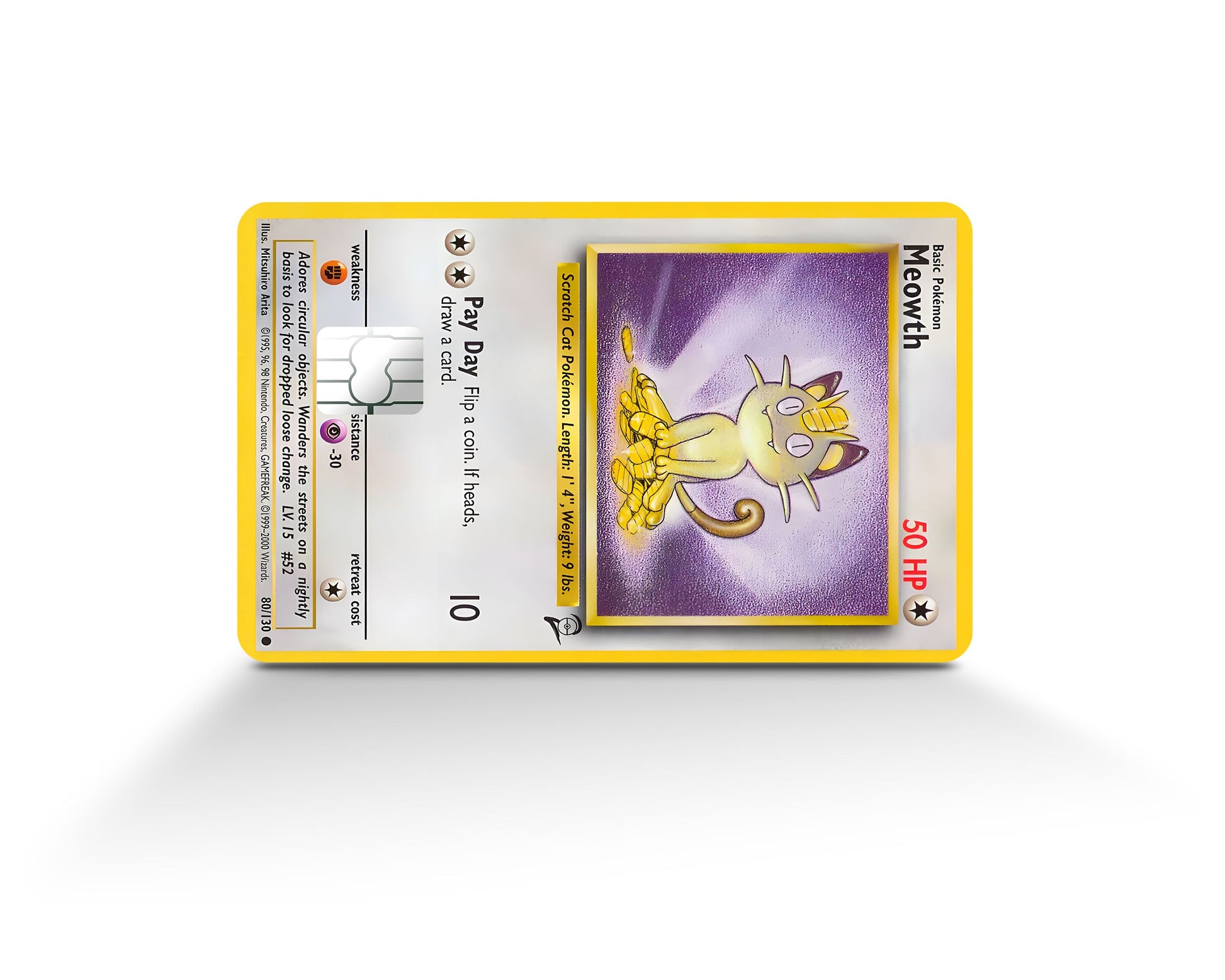 Anime Town Creations Credit Card Meowth Pokemon Card Full Skins - Anime Pokemon Credit Card Skin