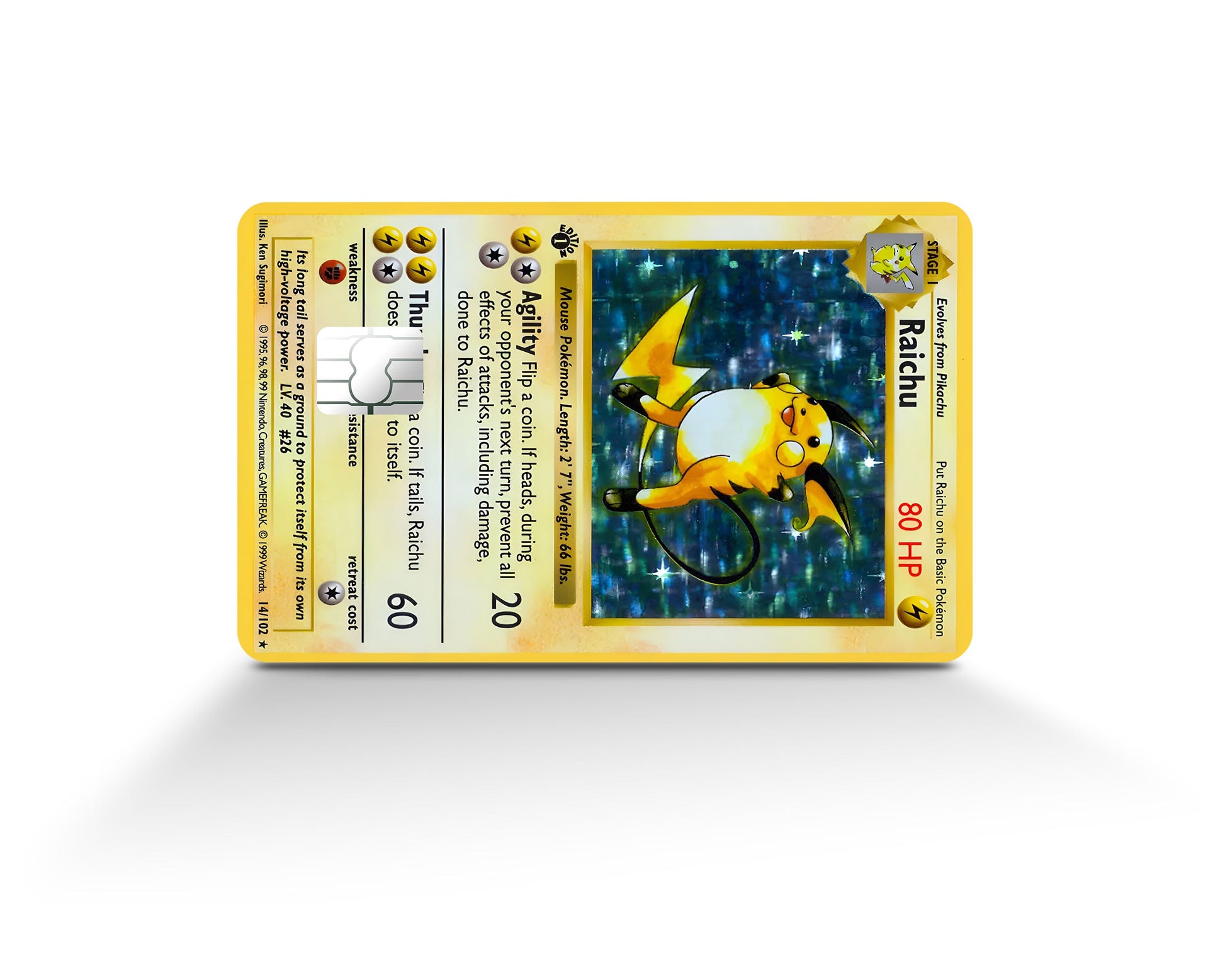 Anime Town Creations Credit Card Raichu Pokemon Card Full Skins - Anime Pokemon Credit Card Skin