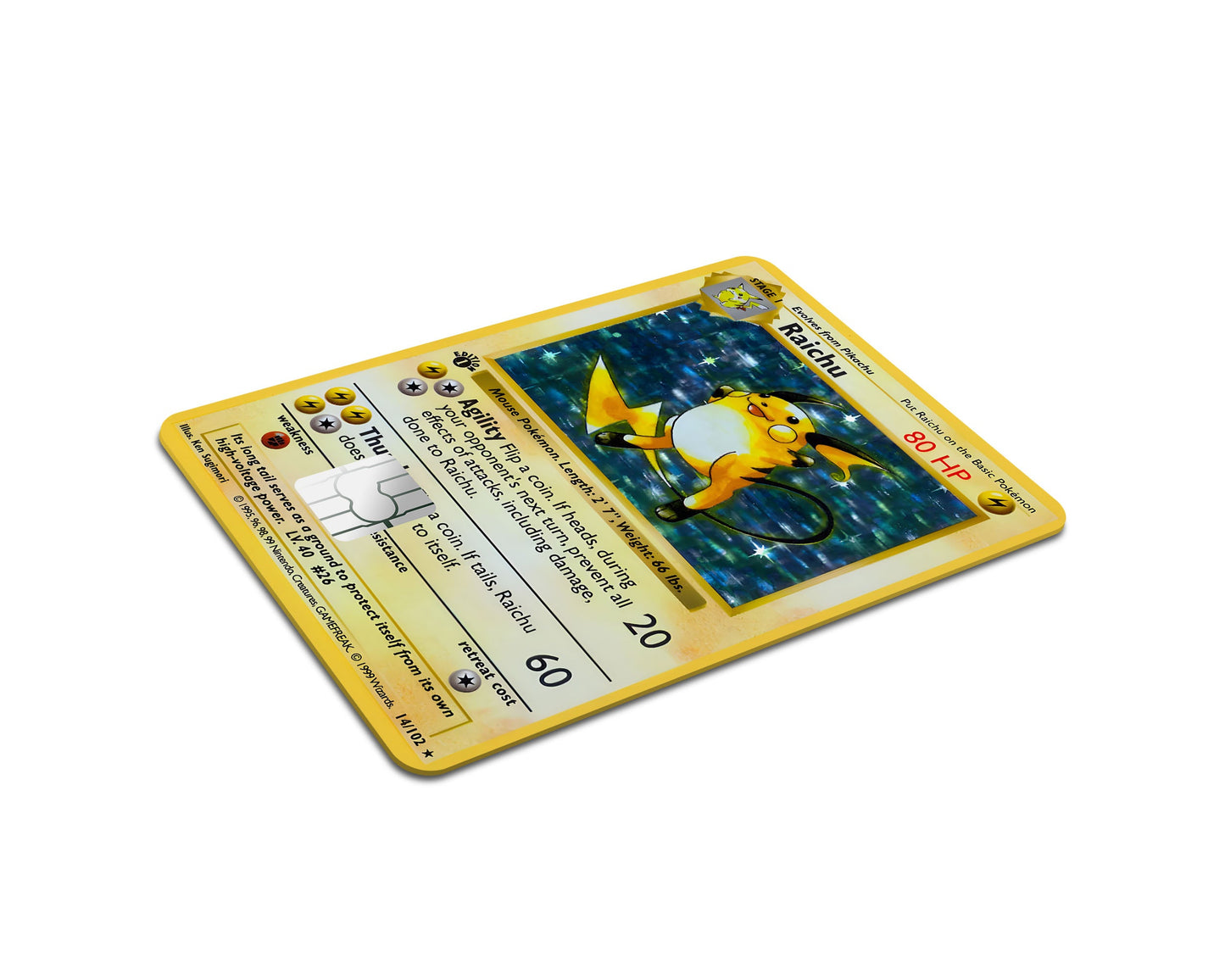 Anime Town Creations Credit Card Raichu Pokemon Card Full Skins - Anime Pokemon Credit Card Skin