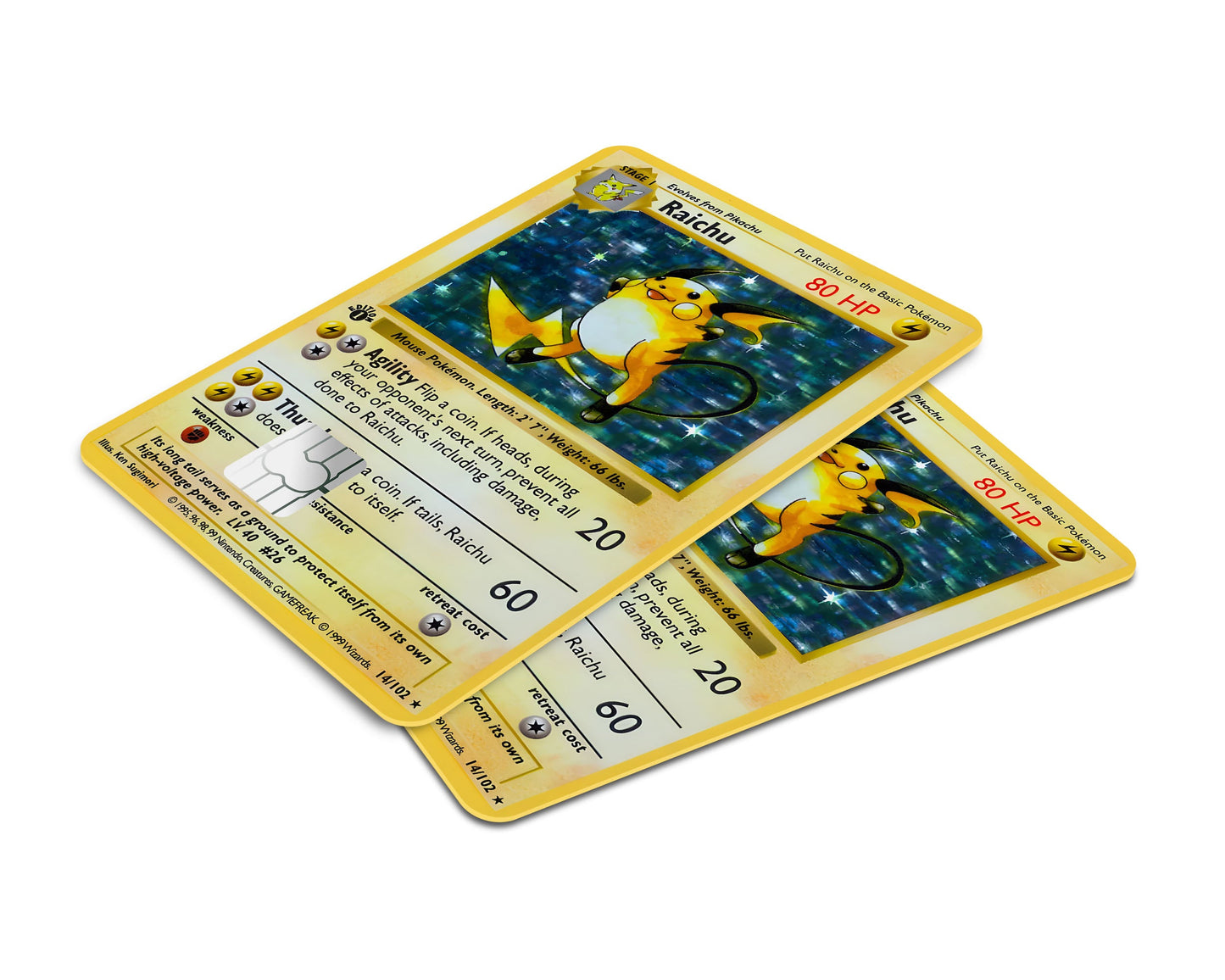 Anime Town Creations Credit Card Raichu Pokemon Card Window Skins - Anime Pokemon Credit Card Skin
