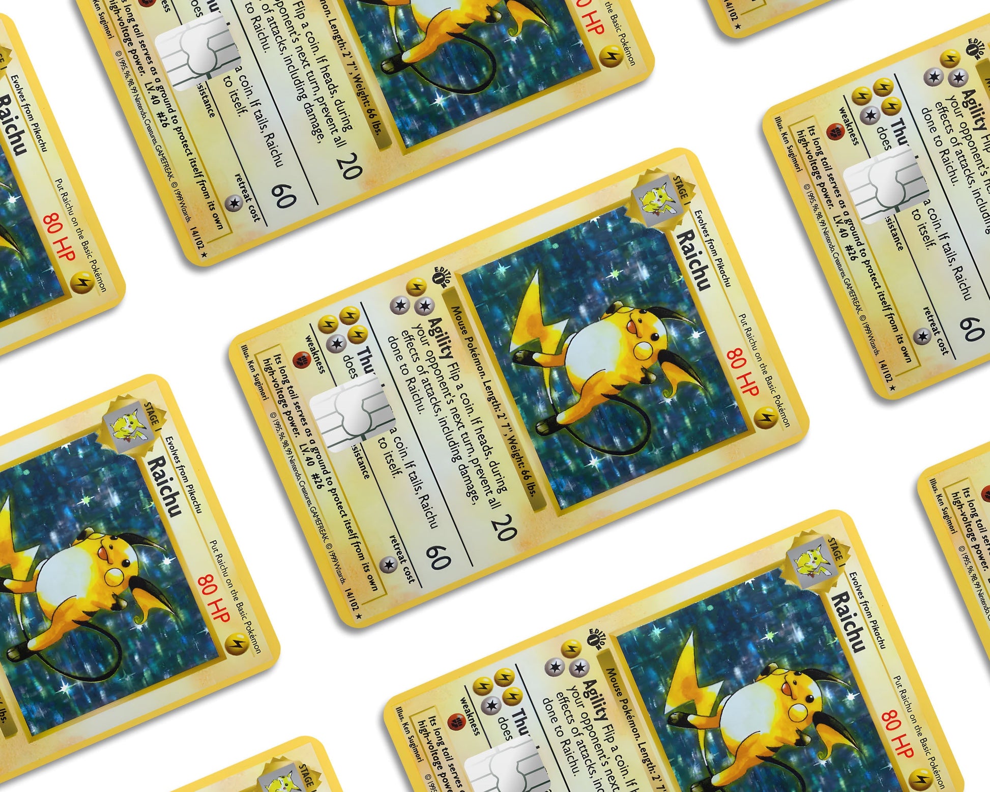 Anime Town Creations Credit Card Raichu Pokemon Card Window Skins - Anime Pokemon Credit Card Skin