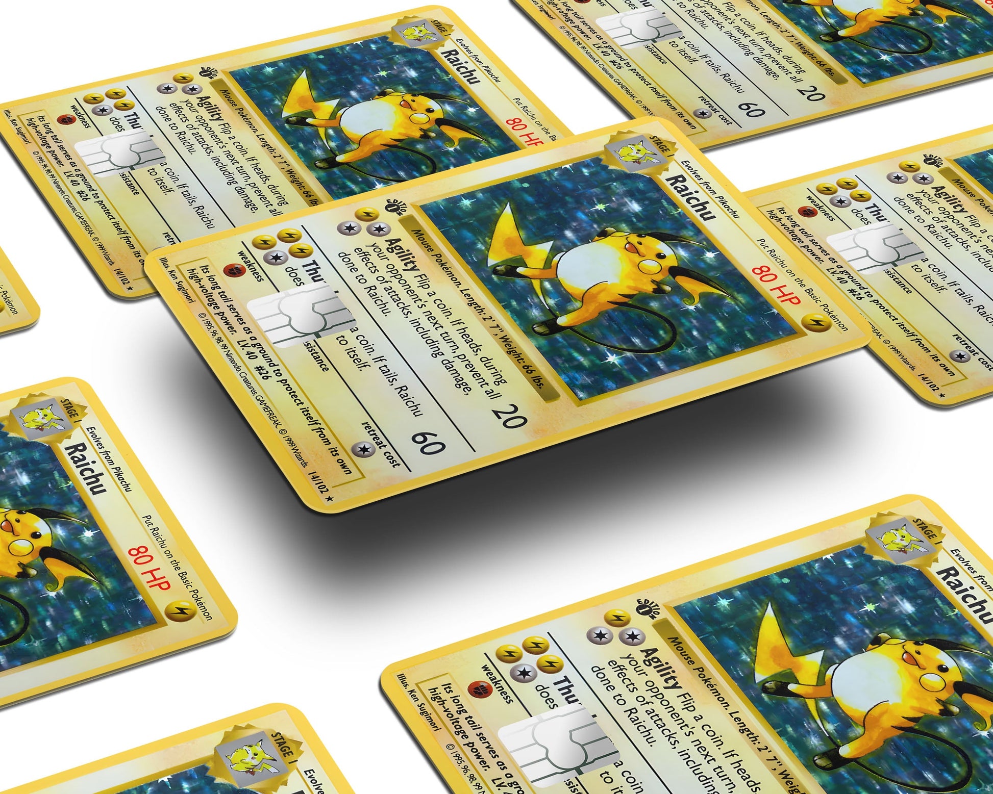 Anime Town Creations Credit Card Raichu Pokemon Card Window Skins - Anime Pokemon Credit Card Skin