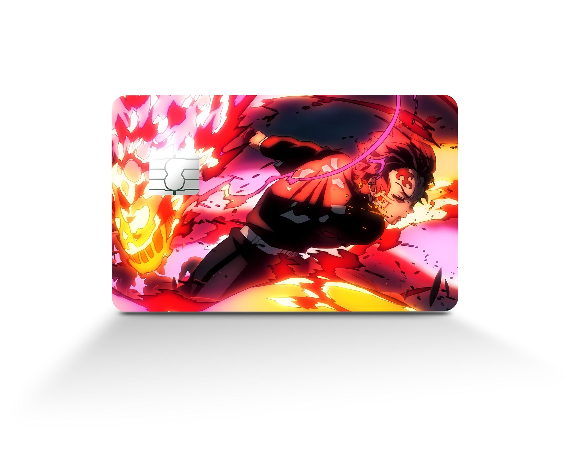 Anime Town Creations Credit Card Demon Slayer Tanjiro Sun Breathing Flames Full Skins - Anime Demon Slayer Credit Card Skin