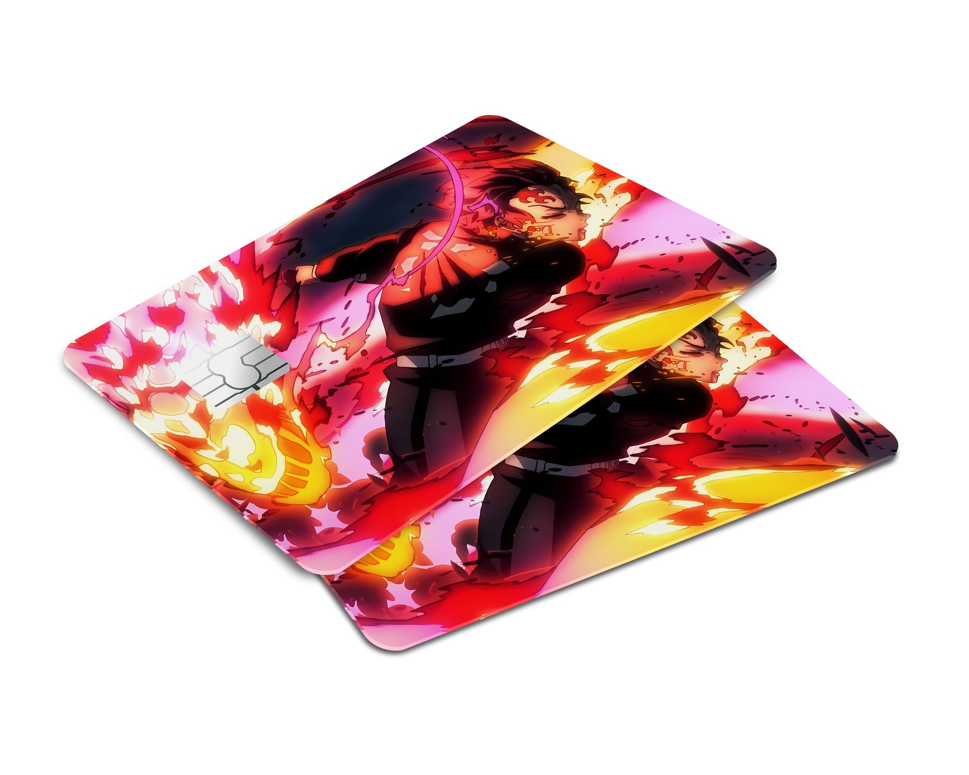Anime Town Creations Credit Card Demon Slayer Tanjiro Sun Breathing Flames Window Skins - Anime Demon Slayer Credit Card Skin