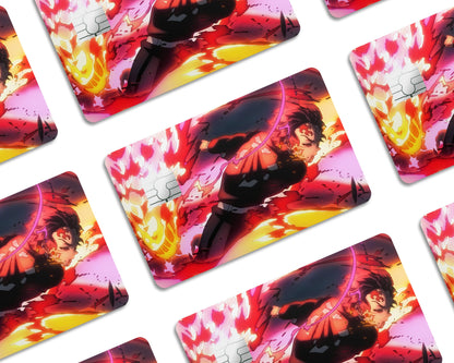 Anime Town Creations Credit Card Demon Slayer Tanjiro Sun Breathing Flames Window Skins - Anime Demon Slayer Credit Card Skin