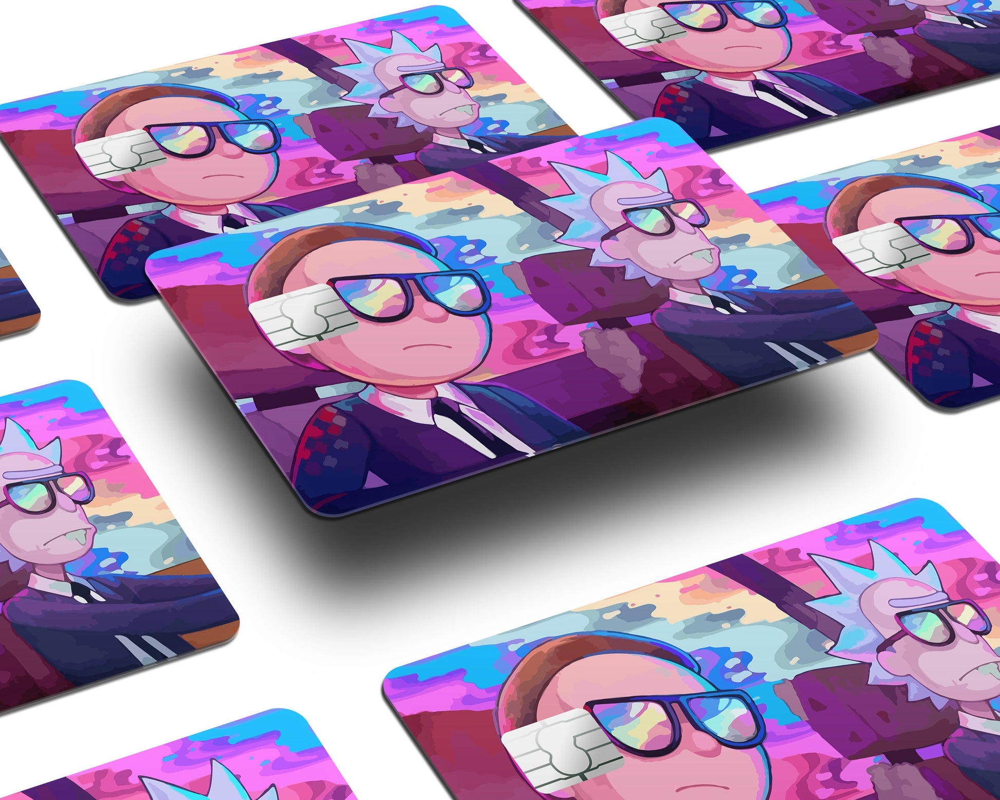 Anime Town Creations Credit Card Agents Rick and Morty Window Skins - Anime Rick and Morty Credit Card Skin