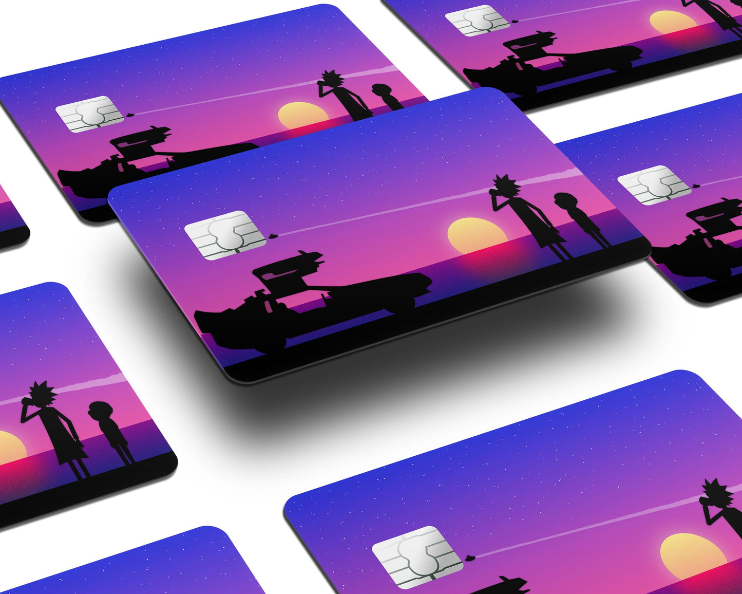 Anime Town Creations Credit Card Rick and Morty Back to Time Travel Window Skins - Anime Rick and Morty Credit Card Skin