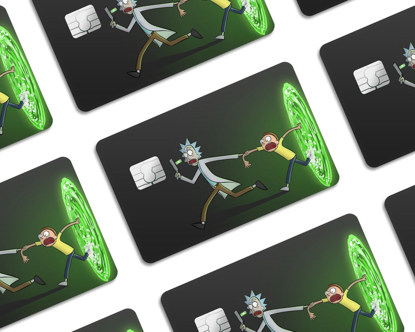 Anime Town Creations Credit Card Rick and Morty Portal Escape Window Skins - Anime Rick and Morty Credit Card Skin