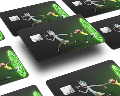 Anime Town Creations Credit Card Rick and Morty Portal Escape Window Skins - Anime Rick and Morty Credit Card Skin