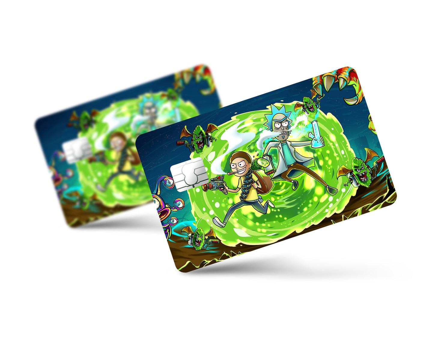 Anime Town Creations Credit Card Rick and Morty Portal Time Full Skins - Anime Rick and Morty Credit Card Skin