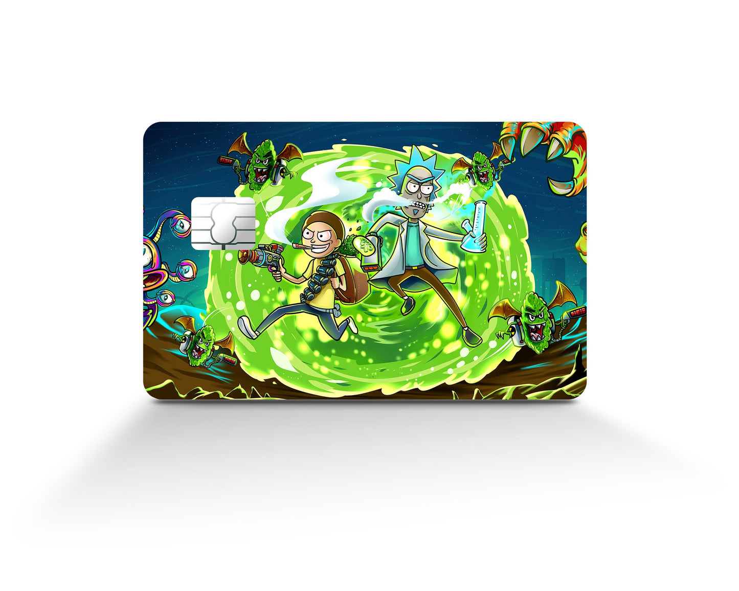 Anime Town Creations Credit Card Rick and Morty Portal Time Full Skins - Anime Rick and Morty Credit Card Skin