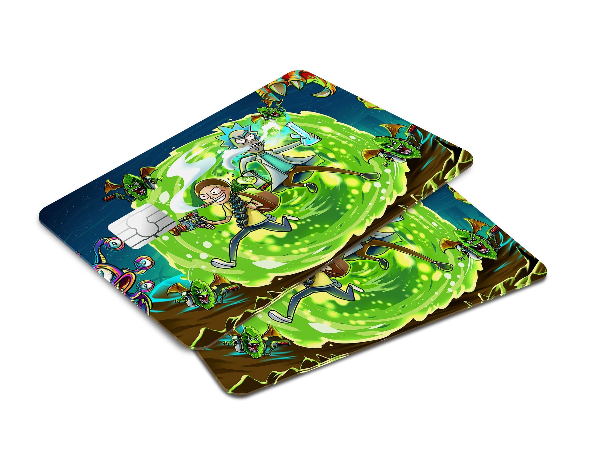 Anime Town Creations Credit Card Rick and Morty Portal Time Window Skins - Anime Rick and Morty Credit Card Skin