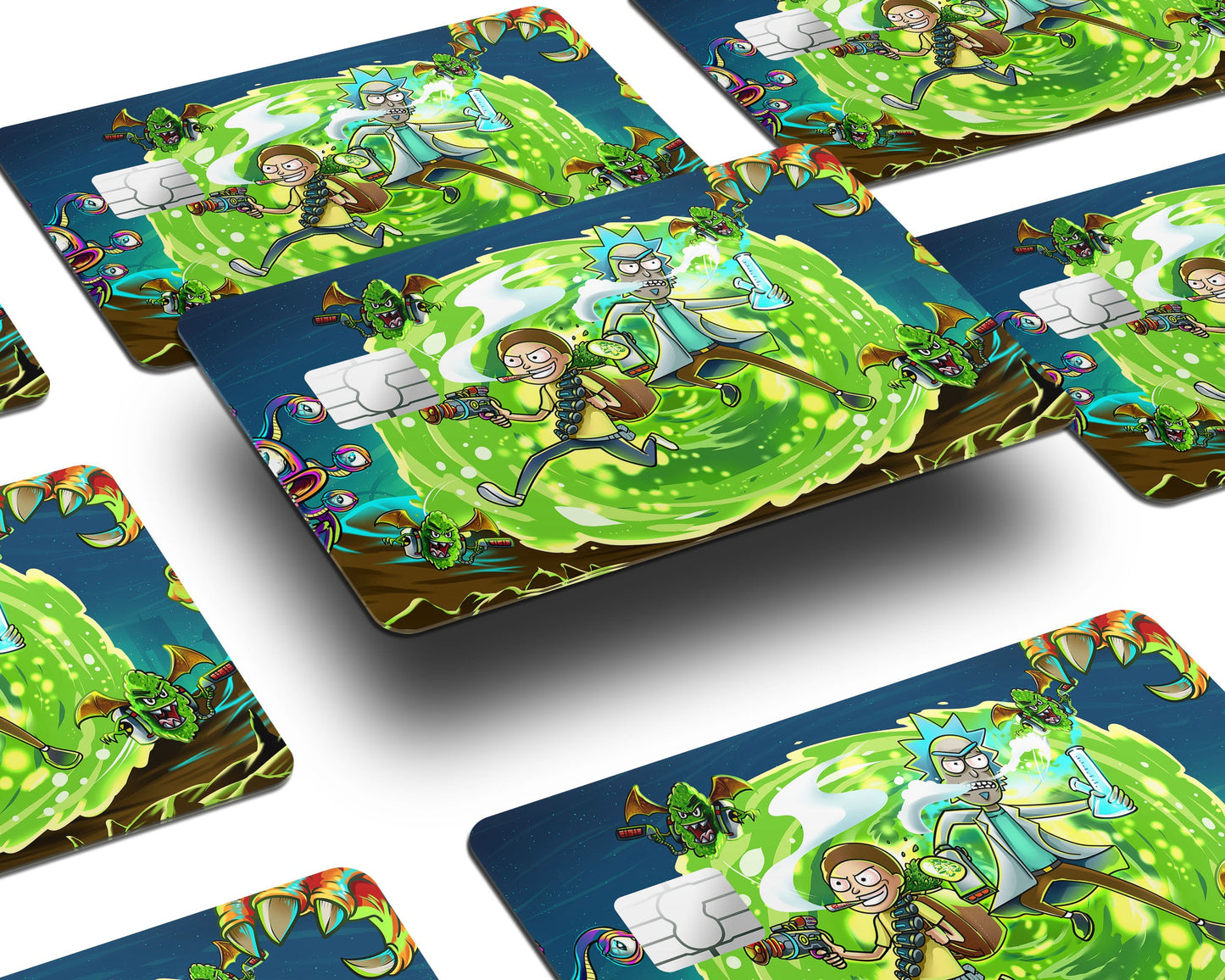 Anime Town Creations Credit Card Rick and Morty Portal Time Window Skins - Anime Rick and Morty Credit Card Skin