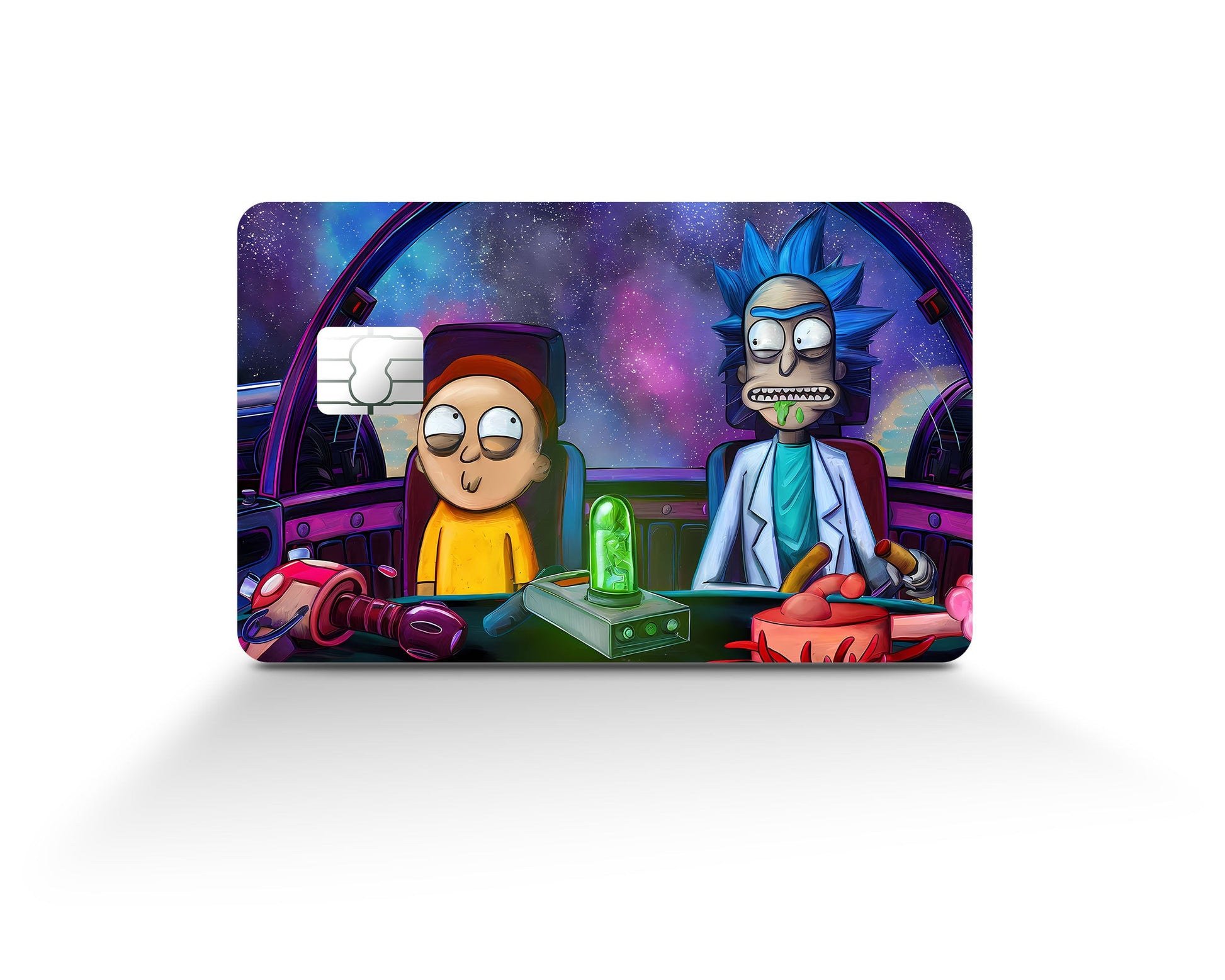 Anime Town Creations Credit Card Rick and Morty Spaceship Full Skins - Anime Rick and Morty Credit Card Skin