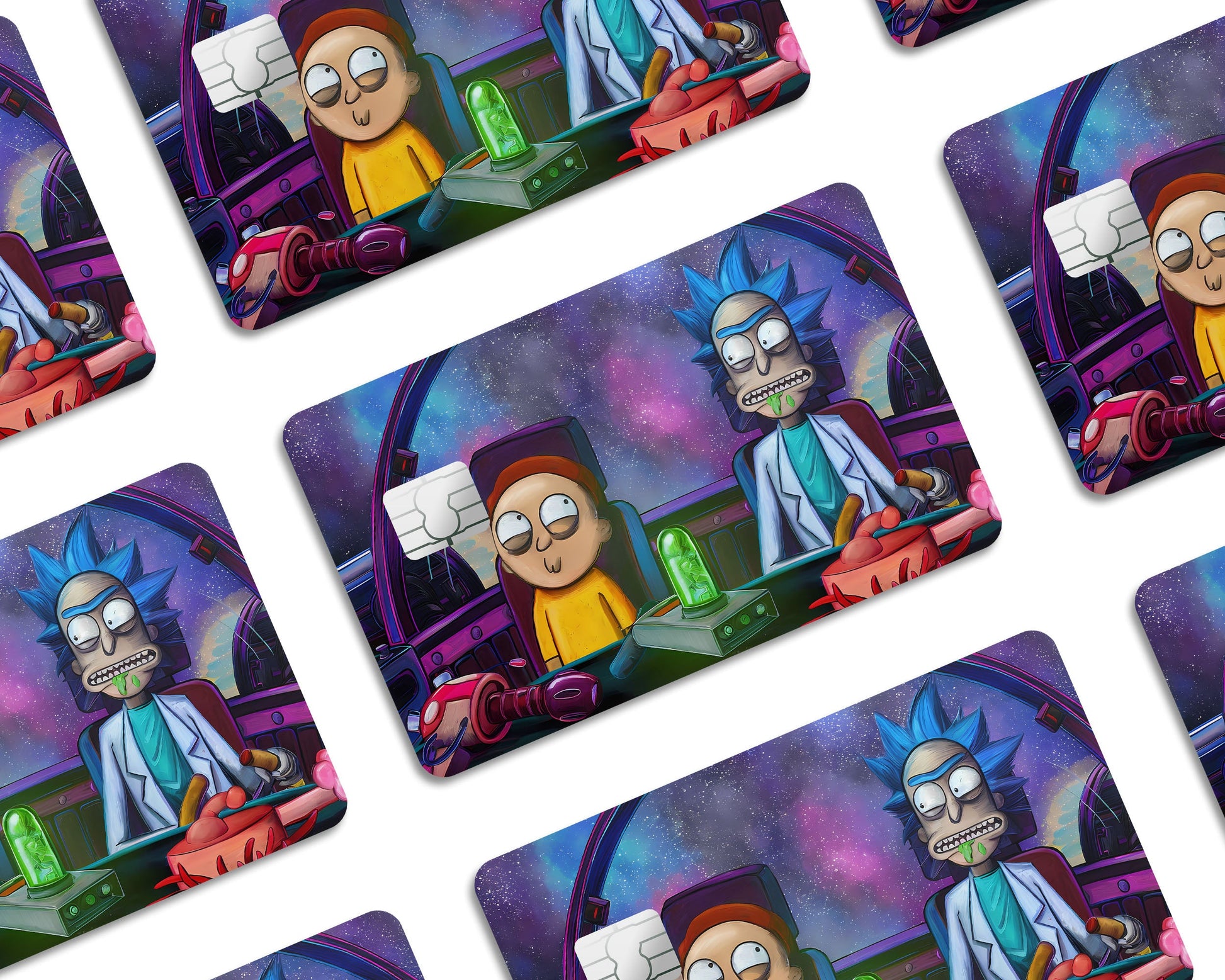 Anime Town Creations Credit Card Rick and Morty Spaceship Window Skins - Anime Rick and Morty Credit Card Skin