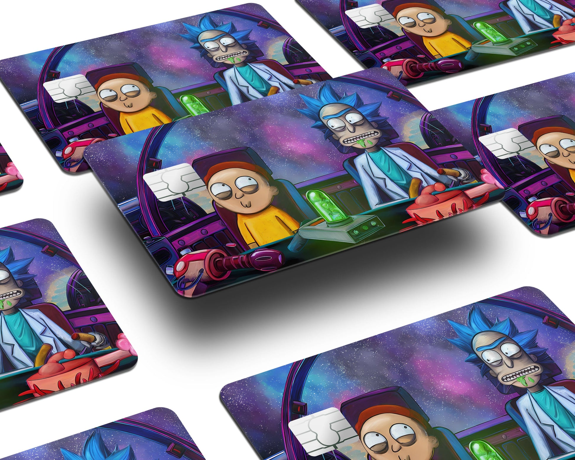 Anime Town Creations Credit Card Rick and Morty Spaceship Window Skins - Anime Rick and Morty Credit Card Skin