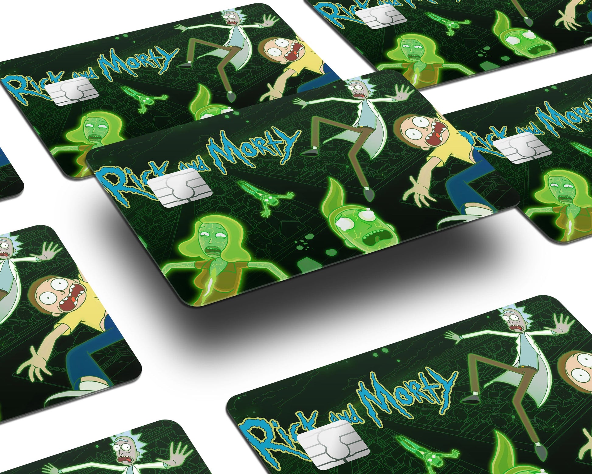 Anime Town Creations Credit Card Rick and Morty Intro Window Skins - Anime Rick and Morty Credit Card Skin