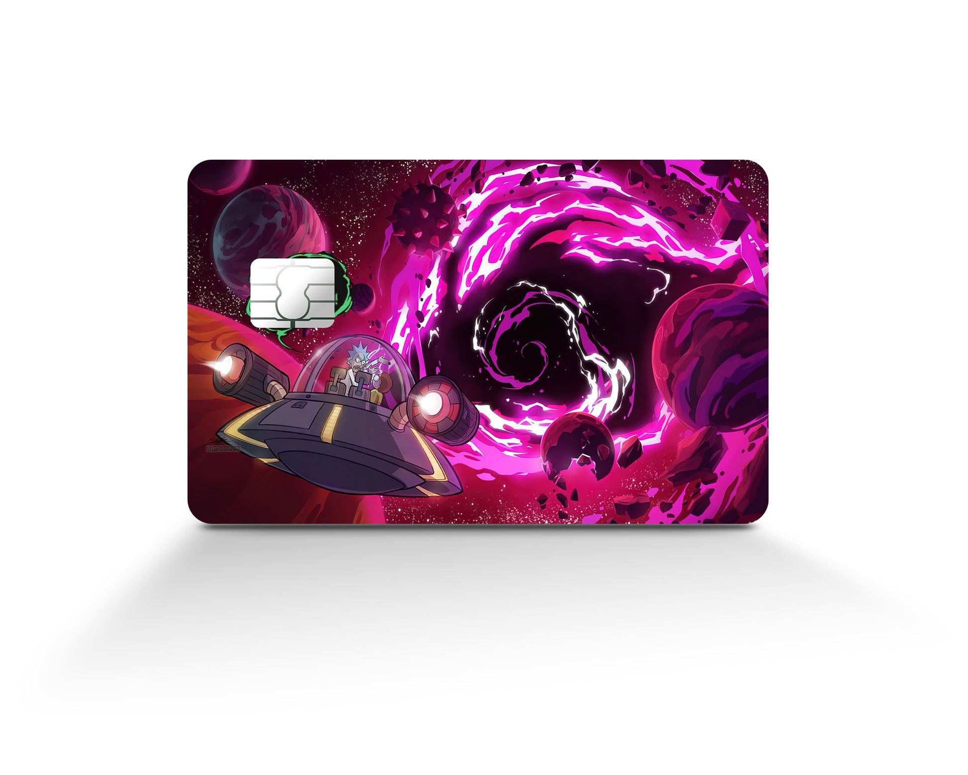 Anime Town Creations Credit Card Rick and Morty Space Travel Purple Full Skins - Anime Rick and Morty Credit Card Skin
