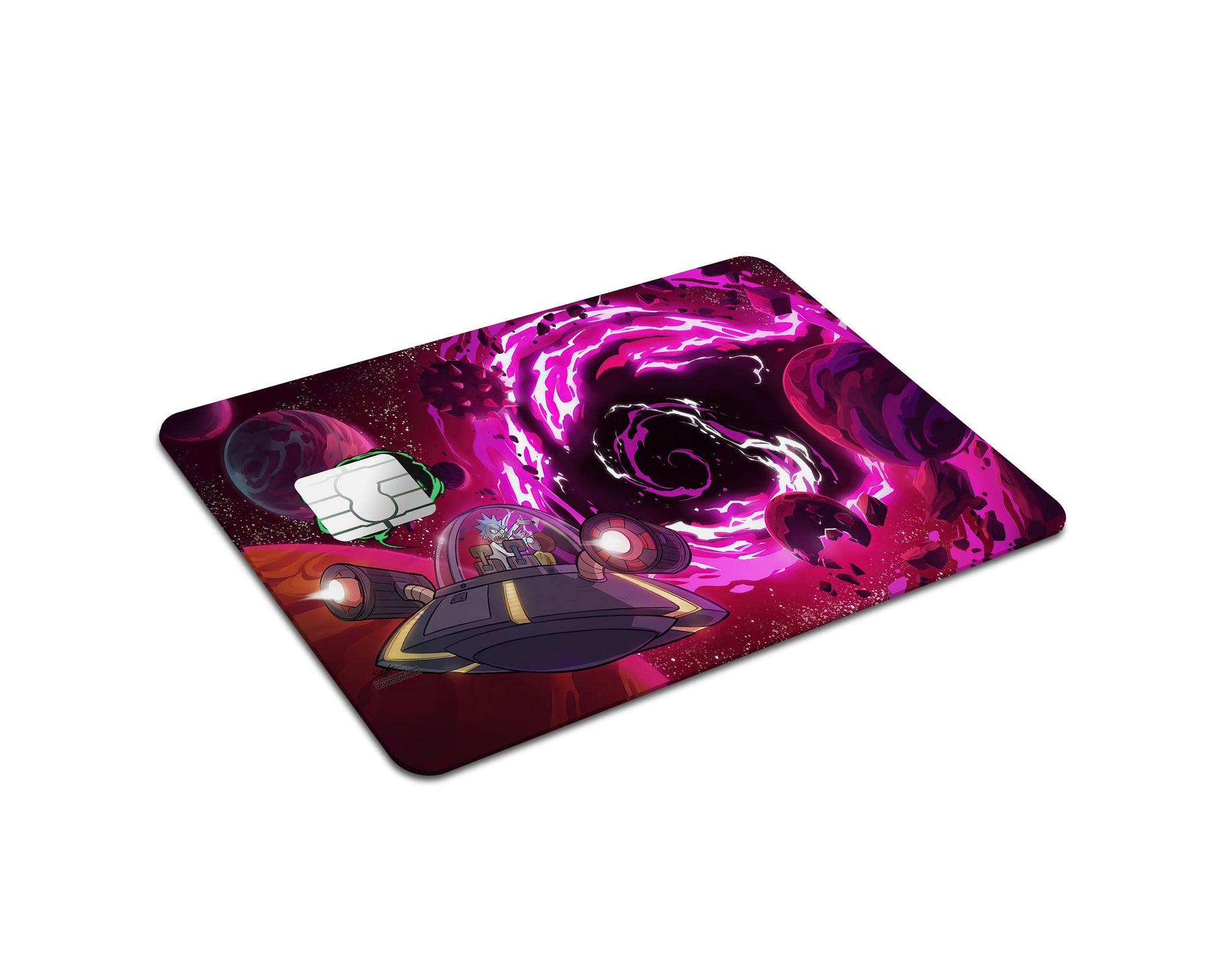 Anime Town Creations Credit Card Rick and Morty Space Travel Purple Full Skins - Anime Rick and Morty Credit Card Skin